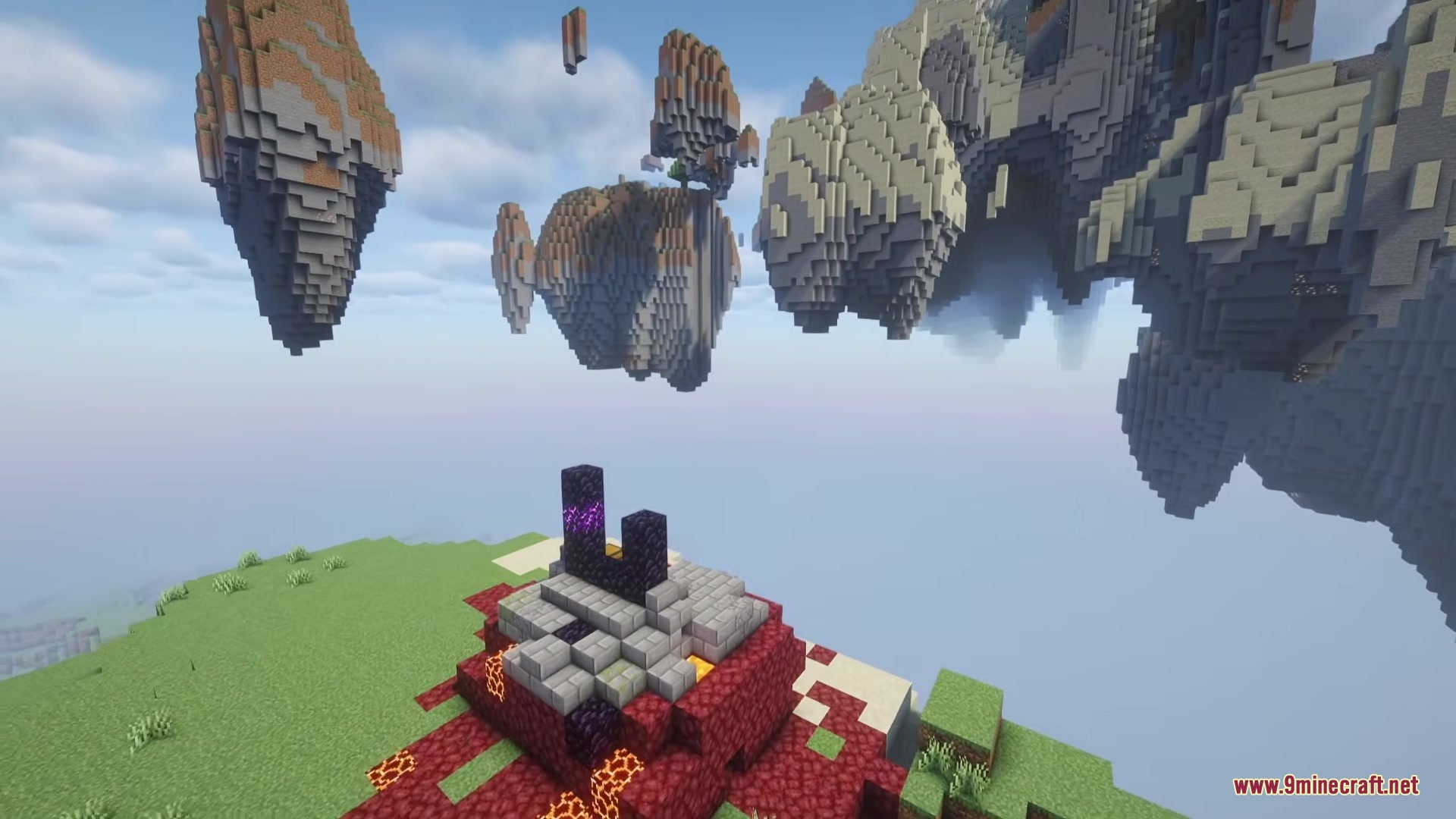 Sky Archipelago Mod Screenshot 3 Ruined nether portal on a floating island in Sky Archipelago Mod