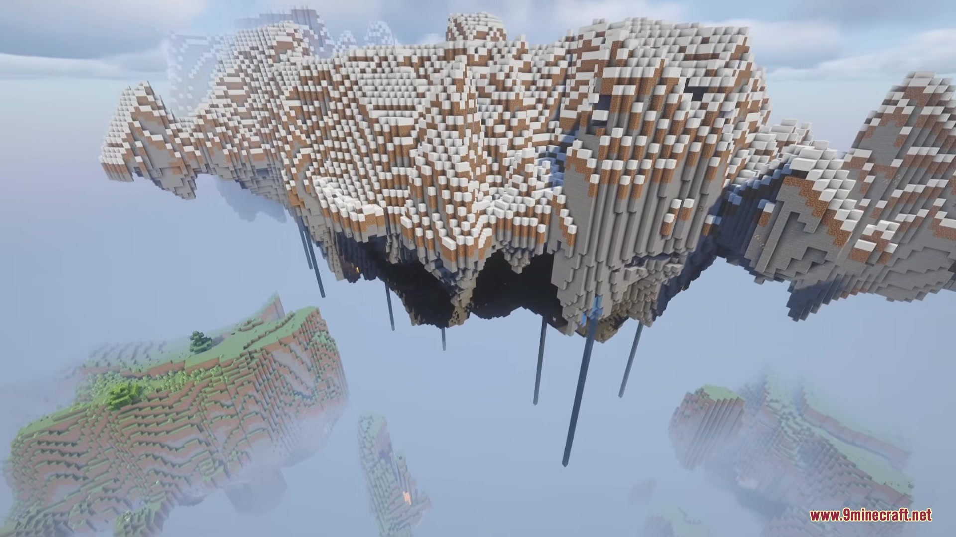 Sky Archipelago Mod Screenshot 6 Snowy floating islands suspended high above a thick layer of clouds