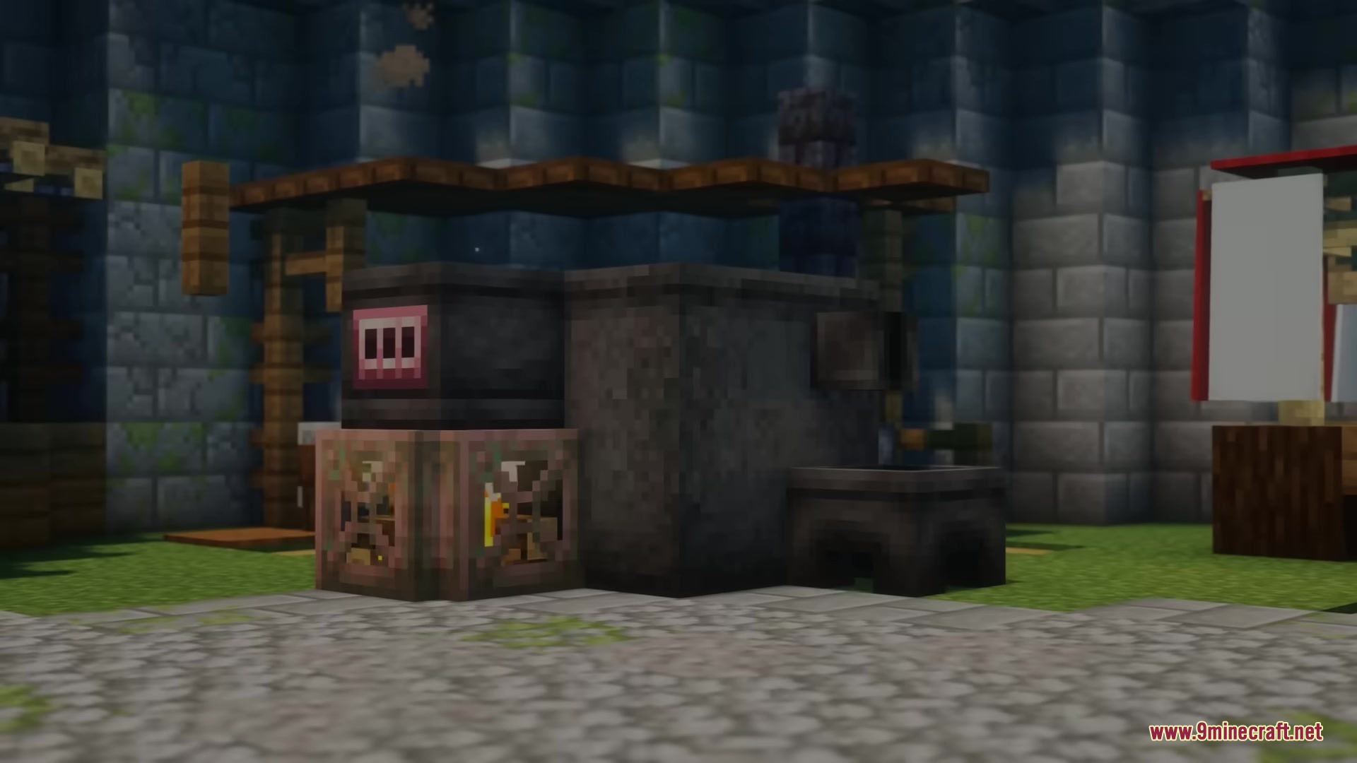Slag N' Embers Mod Screenshot 13 A brick forge and melter setup for smelting raw ores into liquid