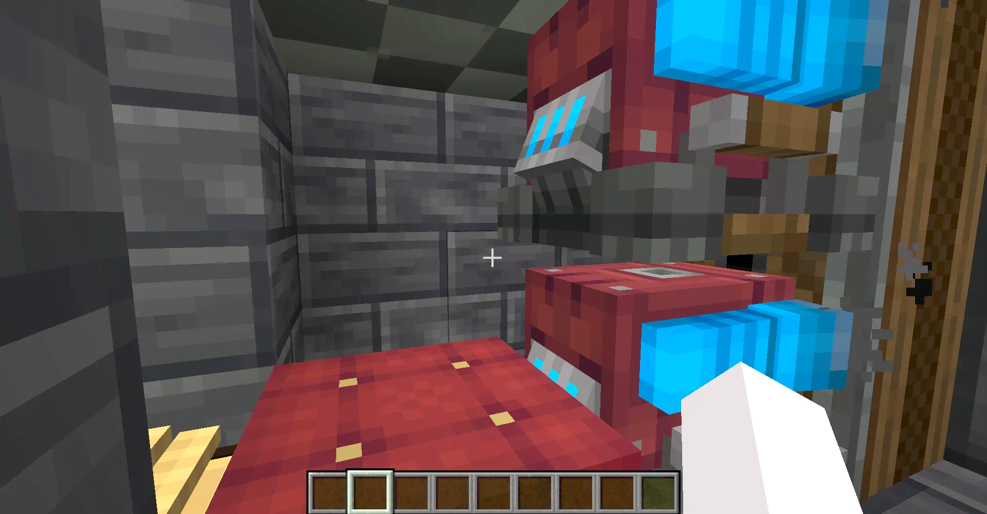 Small Boat Schematic Screenshots 1 Interior view of the boat cabin showing red portable engines with blue lights