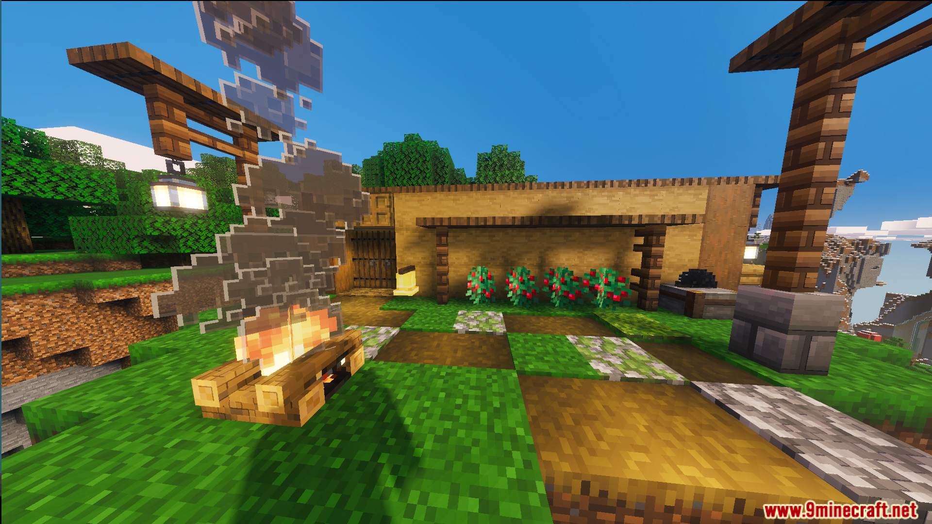 Small Cliff House Map Screenshot 6 A campfire and small farm located right next to the wooden house