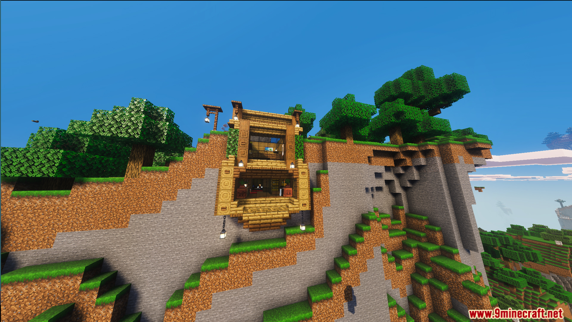 Small Cliff House Map Screenshot 7 Small Cliff House Map features a multi level wooden home built into a cliffside