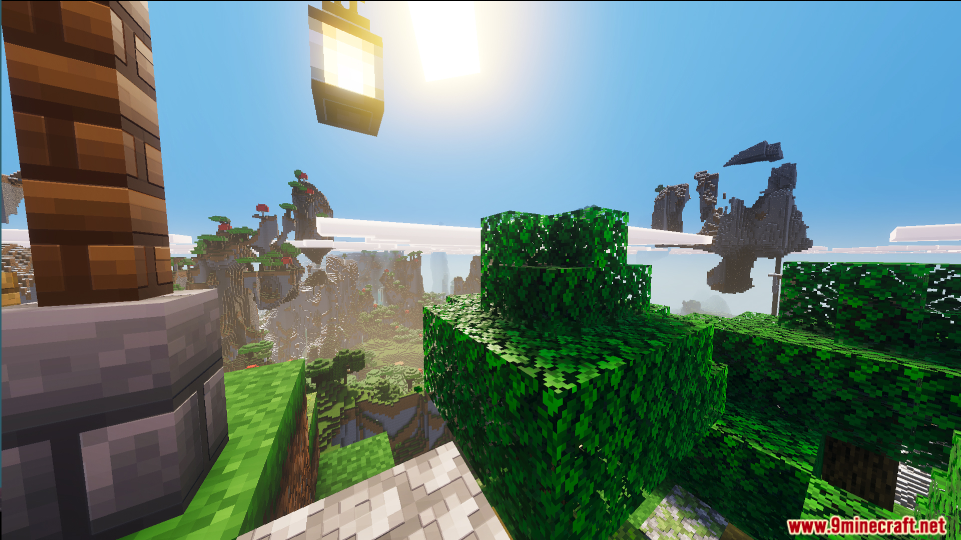 Small Cliff House Map Screenshot 9 A hanging lantern illuminates a scenic mountain view with floating islands and trees