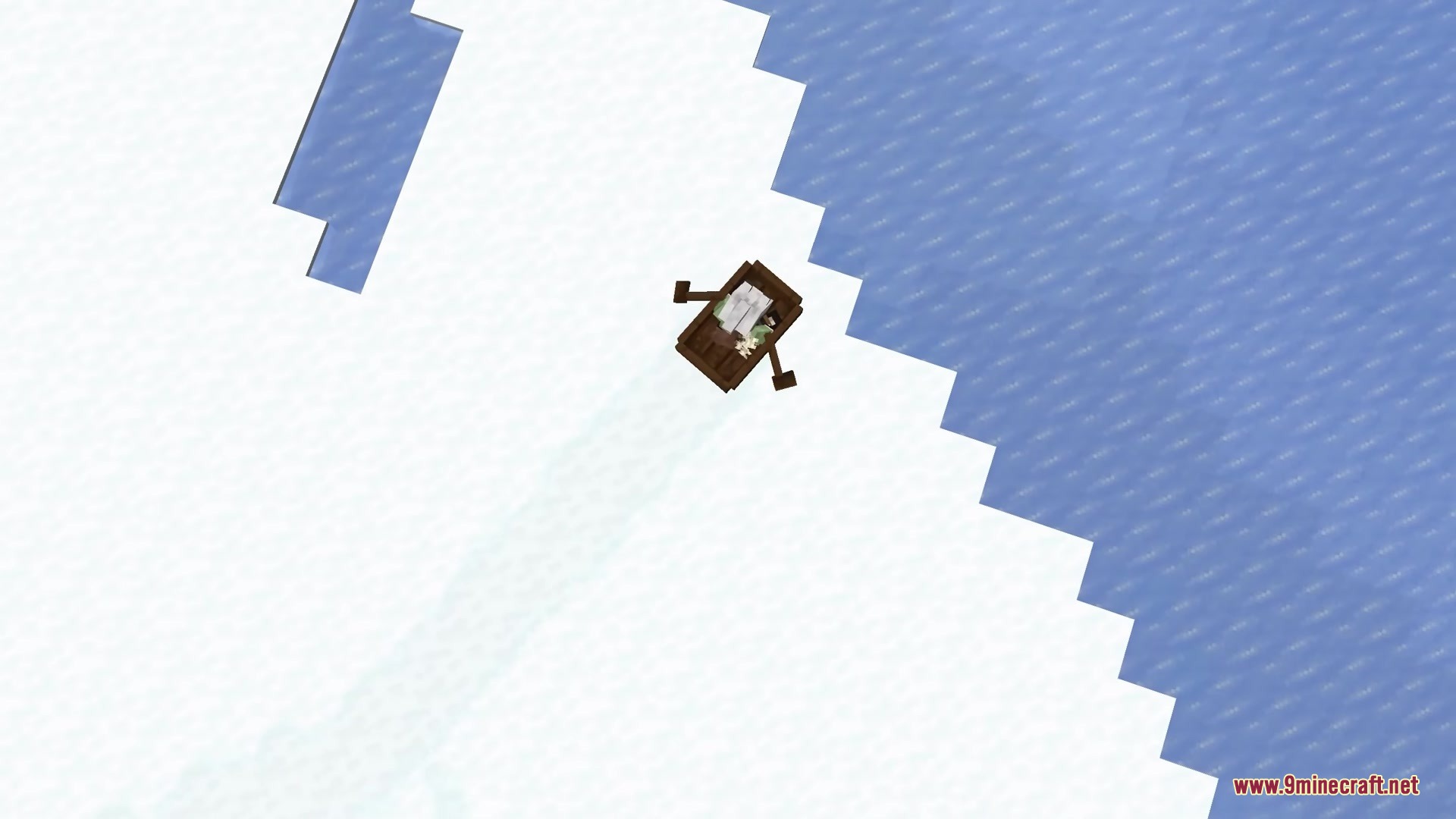 Soft Imprints Mod Screenshot 4 Top down view of a boat leaving a trail in snow