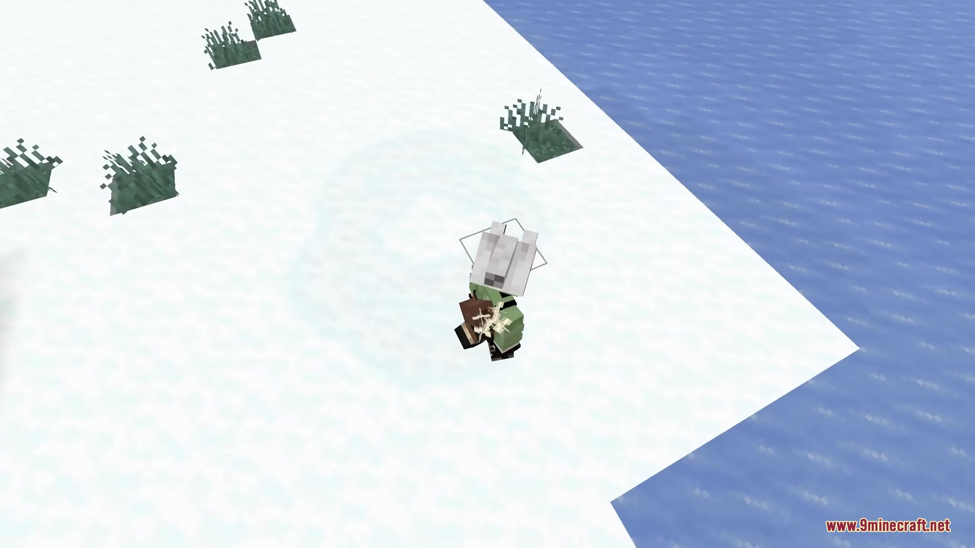 Soft Imprints Mod Screenshot 5 A player character walking on snow leaving a visible circular footprint