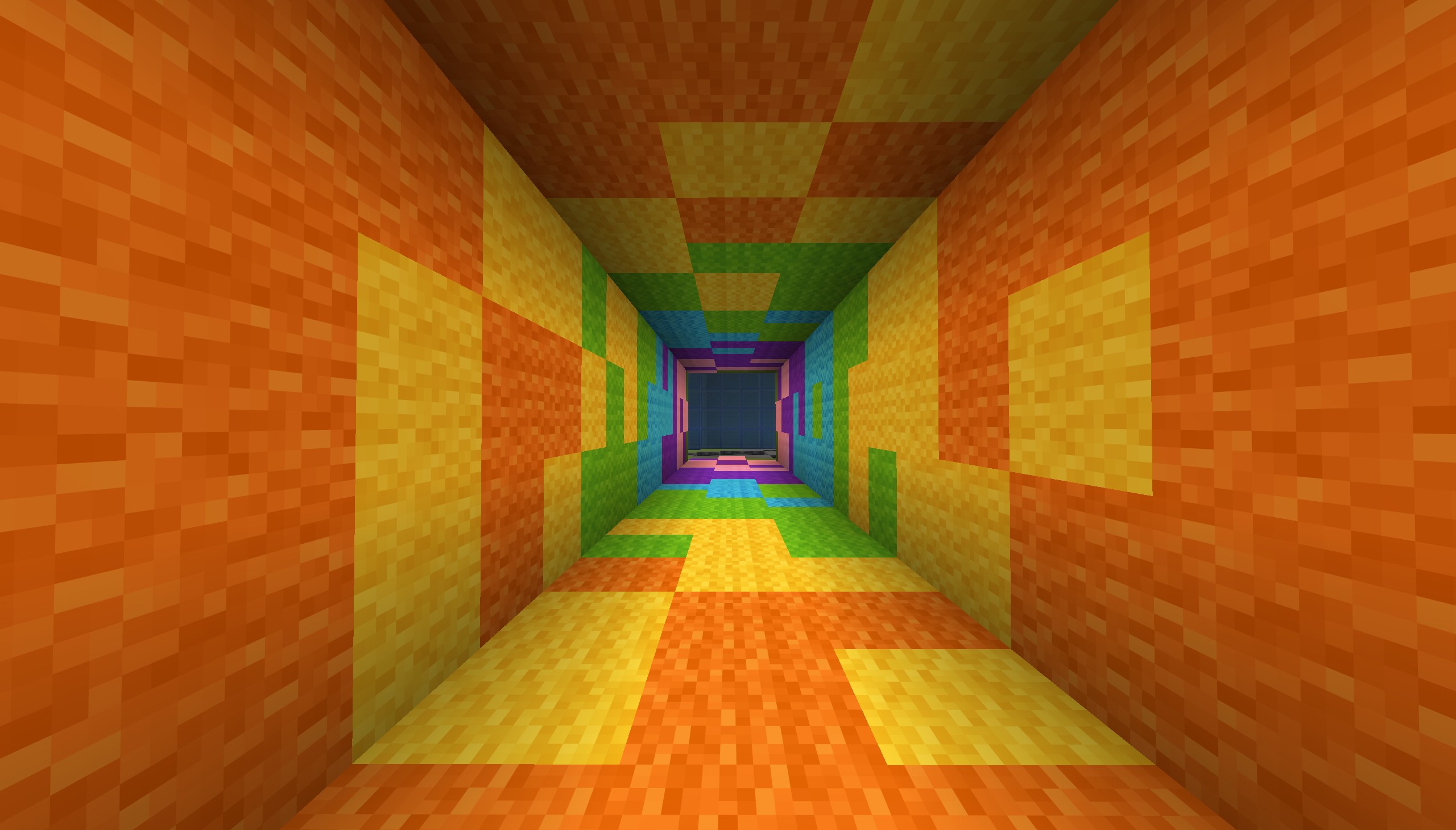Solitary Map Screenshot 7 A long tunnel made of colorful wool blocks in the Solitary Map