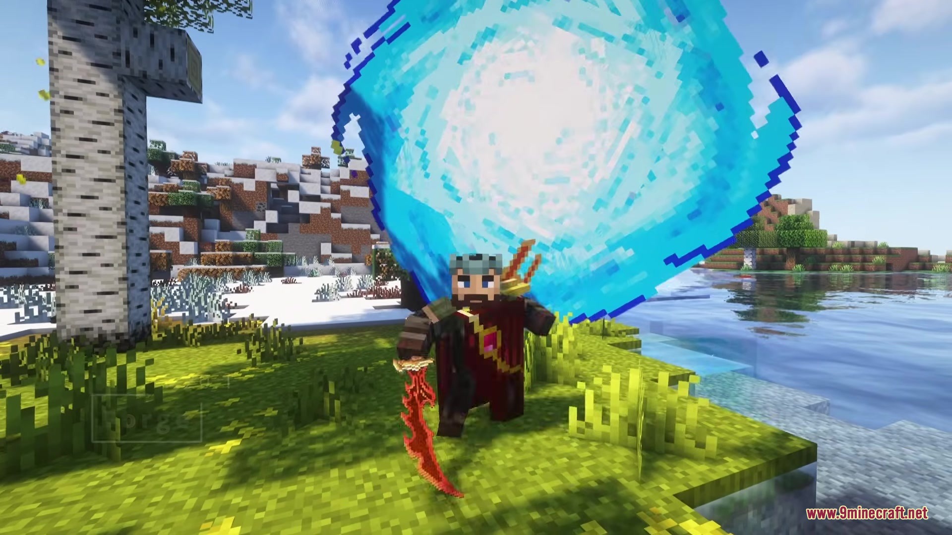 Solo Leveling Arsenal Resource Pack Screenshot 1 Solo Leveling Arsenal Resource Pack features a player with a red glowing sword