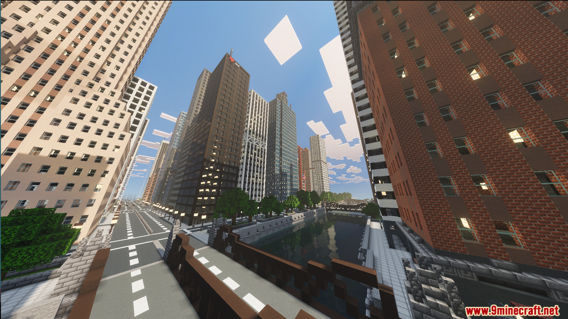 SpiderMan City Map Screenshot 4 Detailed city streets and a river canal surrounded by tall urban skyscrapers