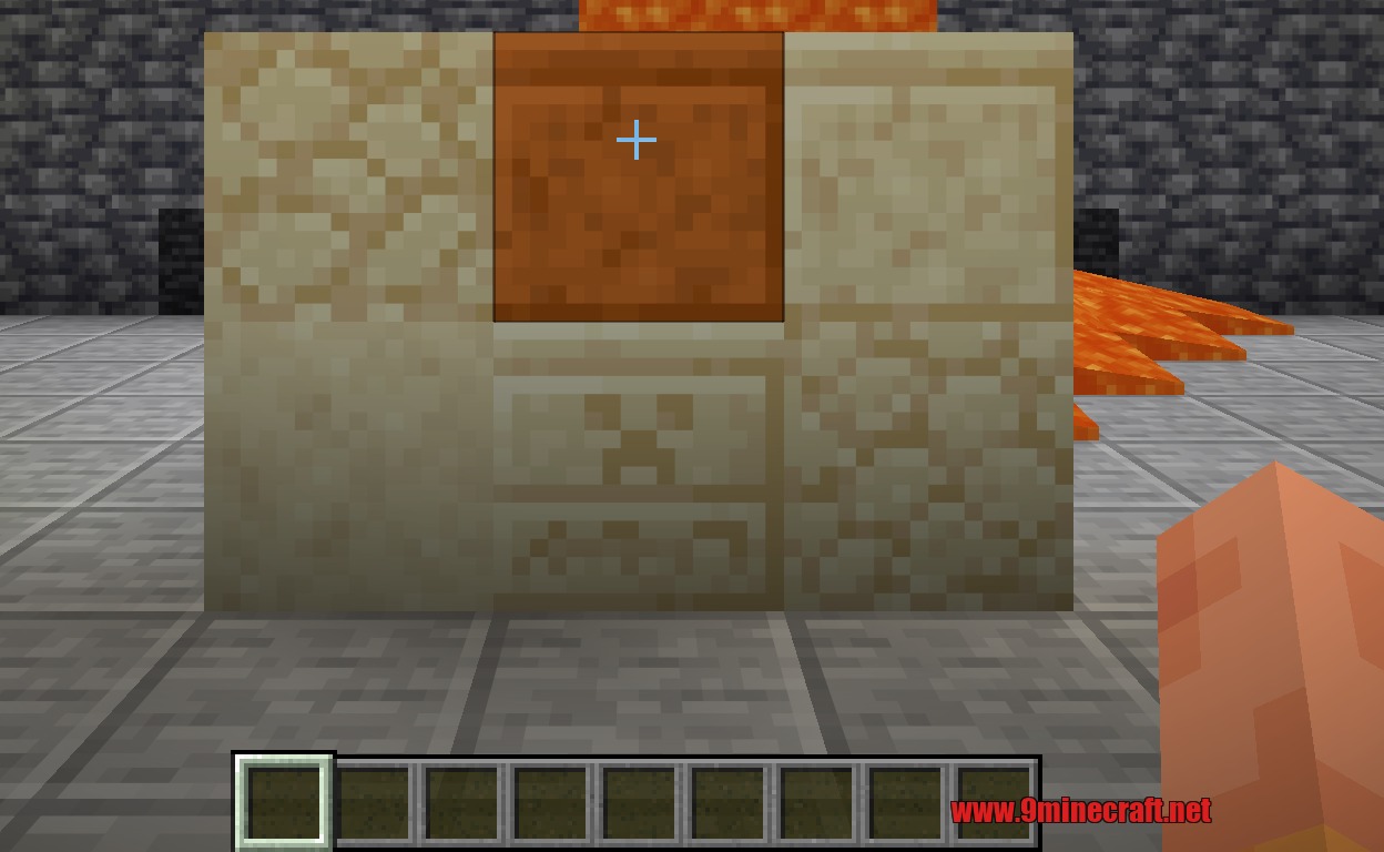 Stay True 9minecraft Resource Pack Screenshot 4 Showcase of Stay True sandstone blocks including a chiseled creeper face design
