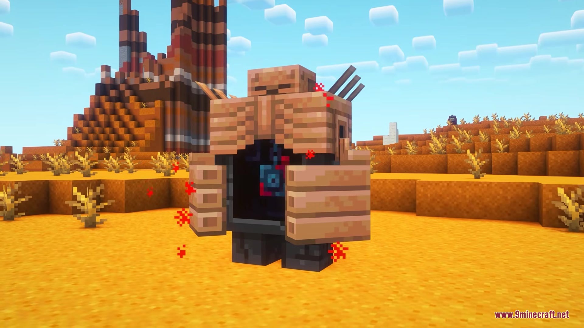 Stoneveil Mod Screenshot 1 A large Grumblo creature from Stoneveil Mod standing in a desert biome