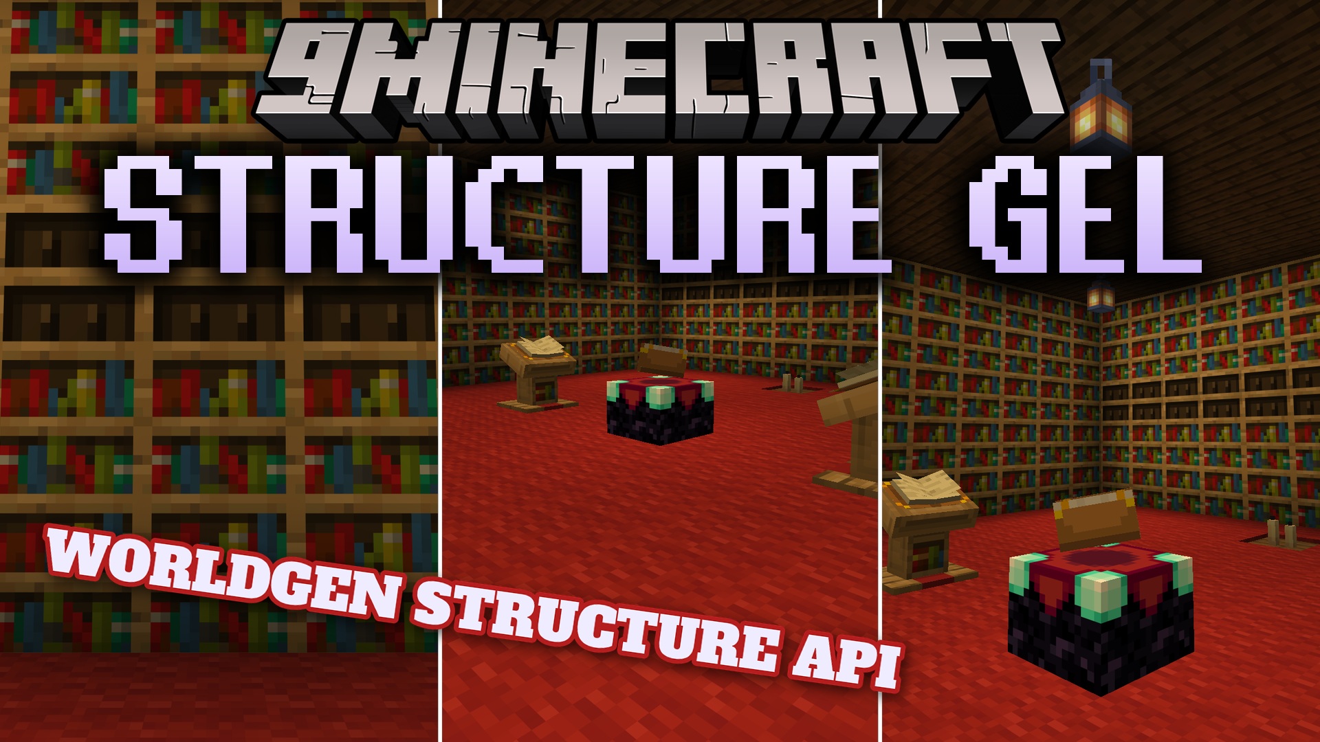 Structure Gel API is a library and framework mod for worldgen. It provides the structure and jigsaw building blocks, structure-gel blocks, portal framework and other shared systems that mods such as Blue Skies rely on. It has no player-facing content of its own and is only installed when a mod requires it.