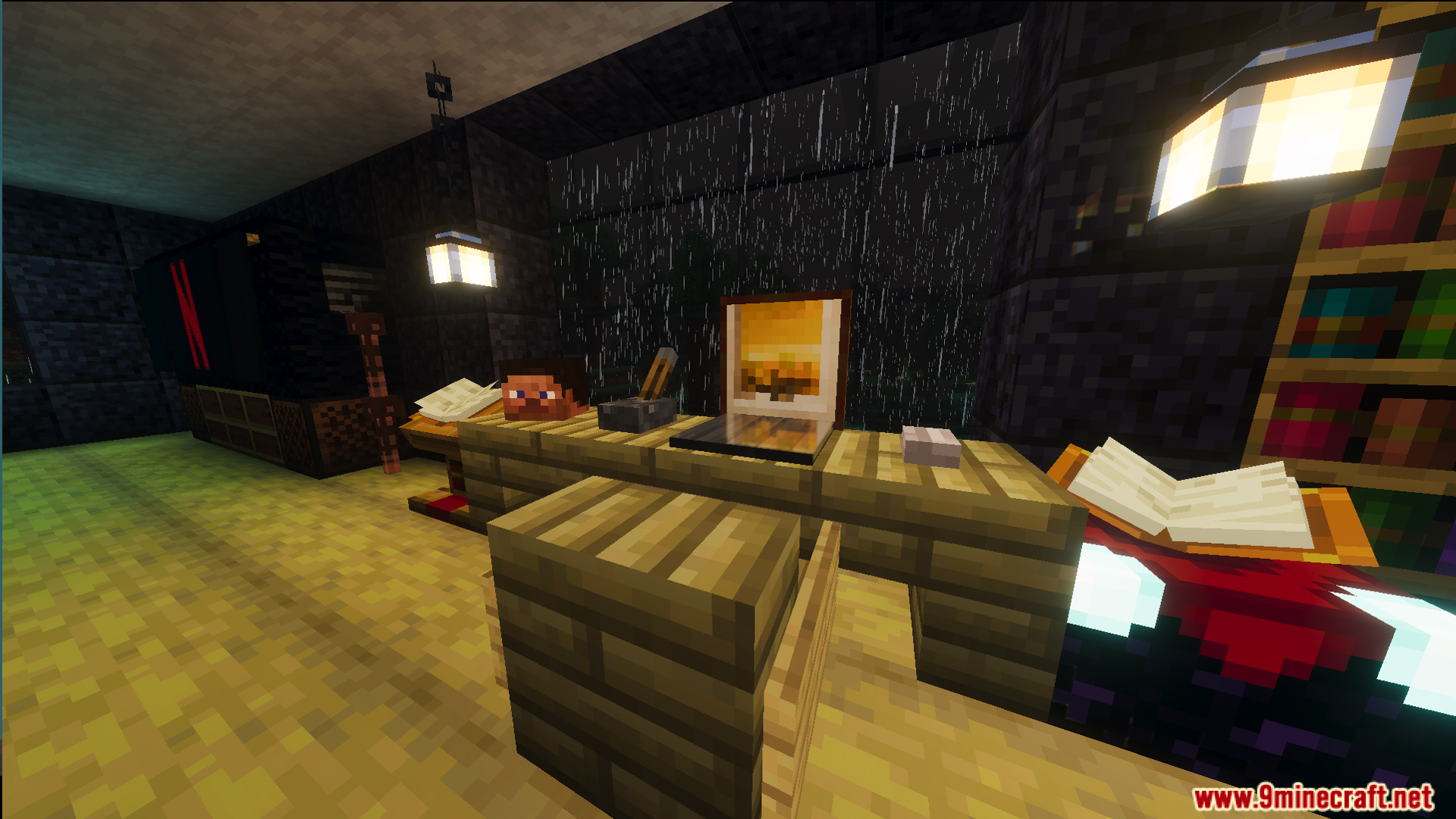 Survival Lakeside House Map features a living room with a large television screen