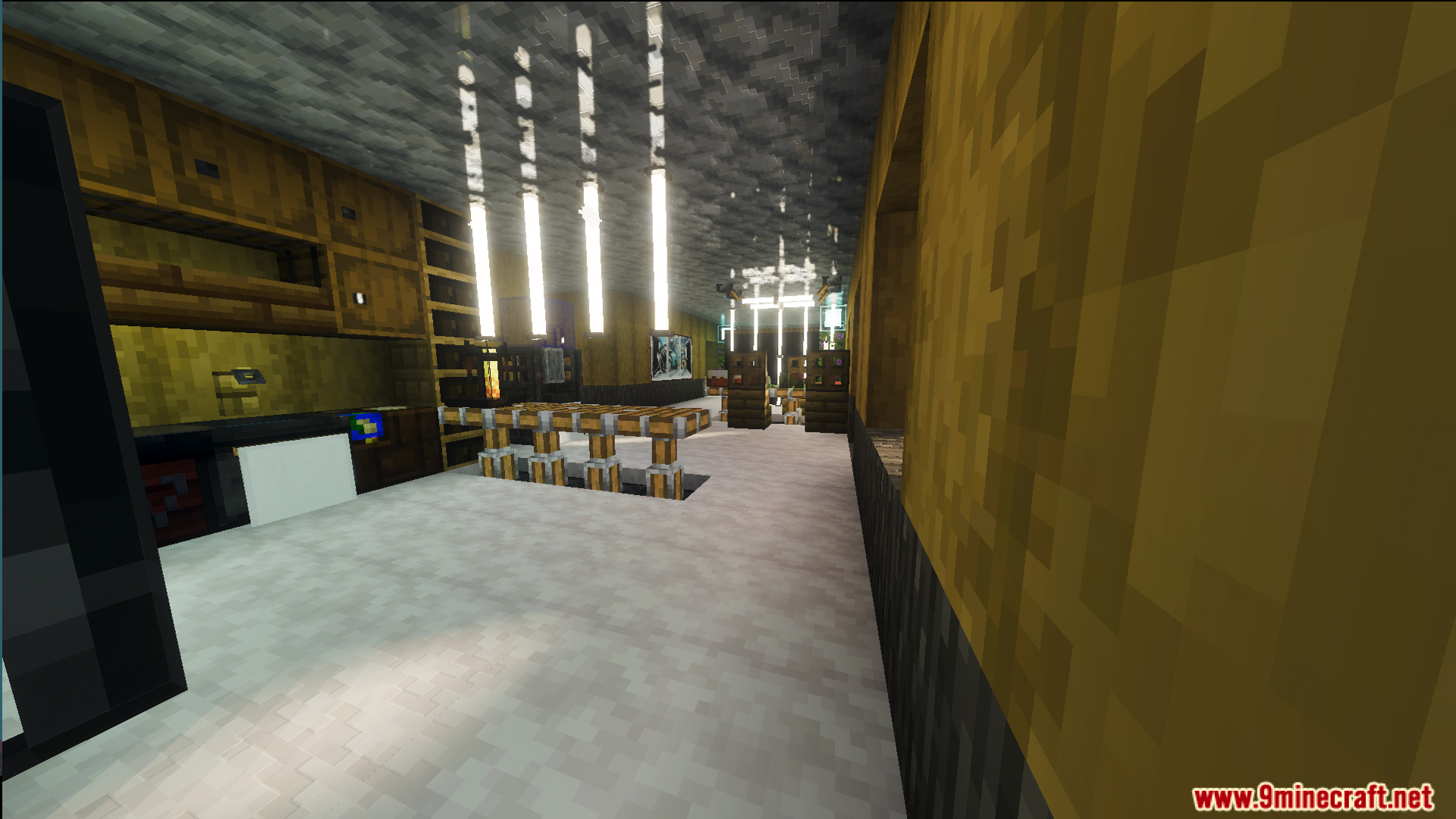Interior view of the Survival Modern House 19 Map featuring stylish lighting