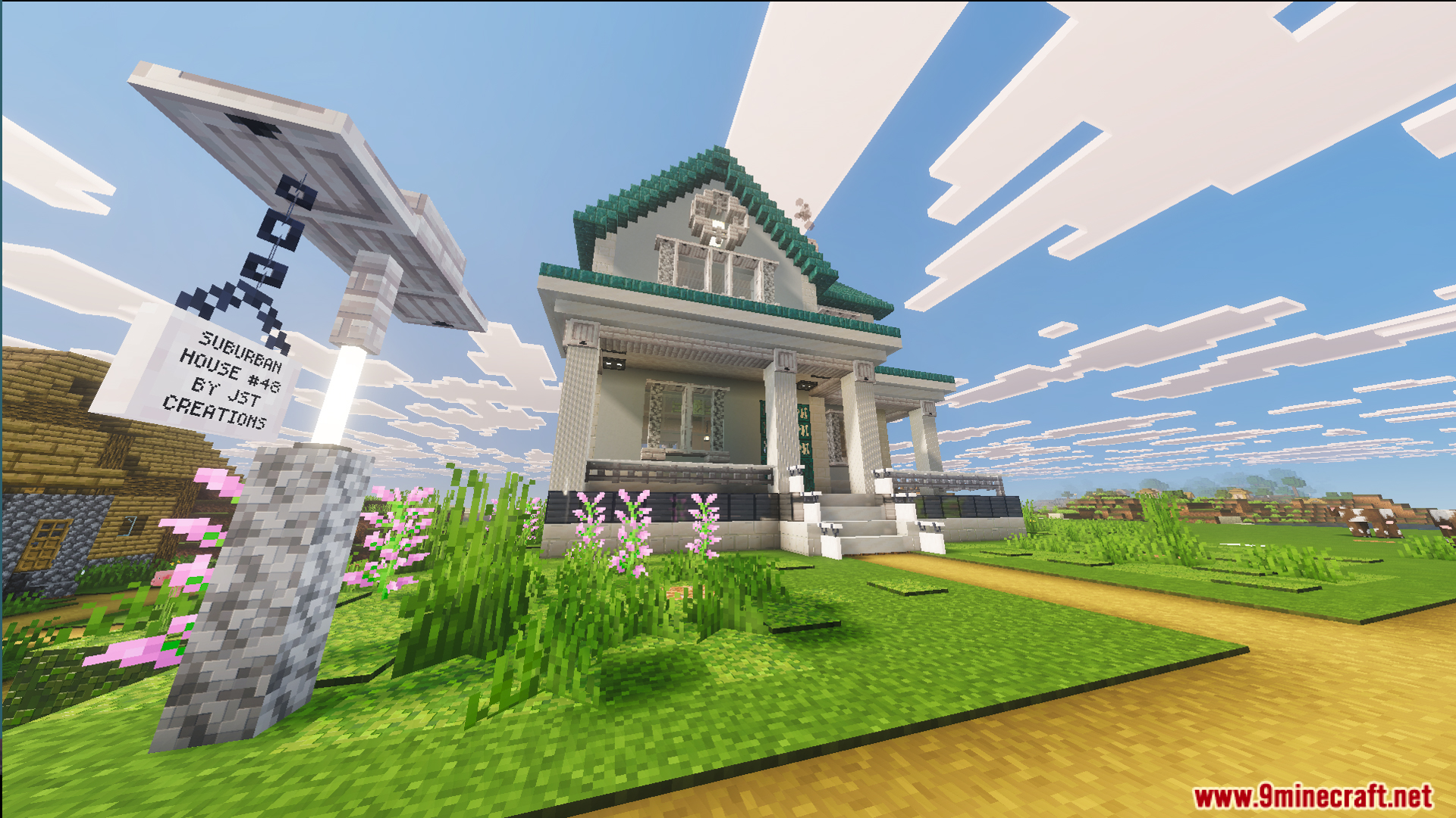 Survival Suburban House 48 Map Screenshot 4 Exterior view of Survival Suburban House forty eight with a teal roof