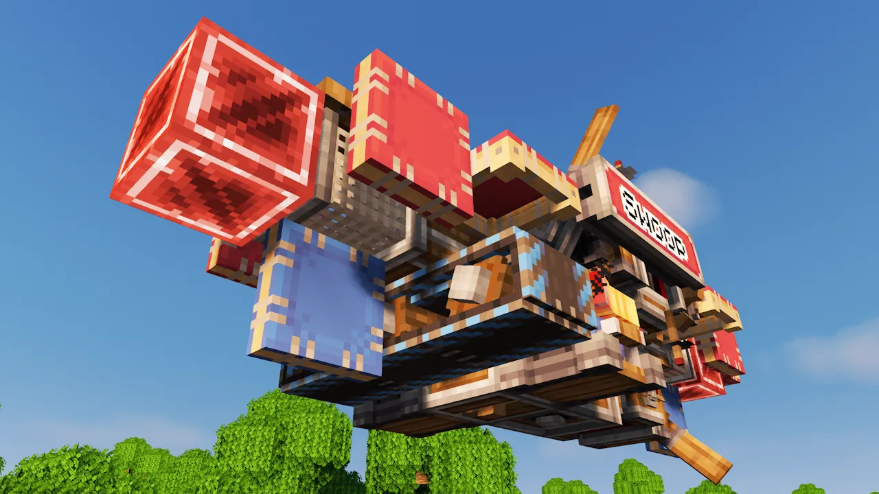 Swoop Compact Hovercraft Schematic Screenshots 2 Low angle view of the Swoop hovercraft flying above the green trees