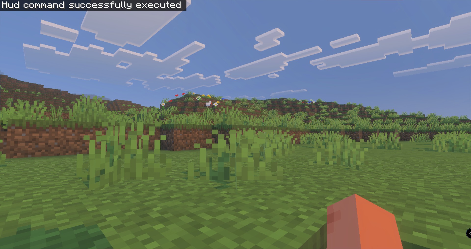 System Dynamic Light Addon Screenshot 5 System Dynamic Light Addon showing a Minecraft landscape with green grass and clouds
