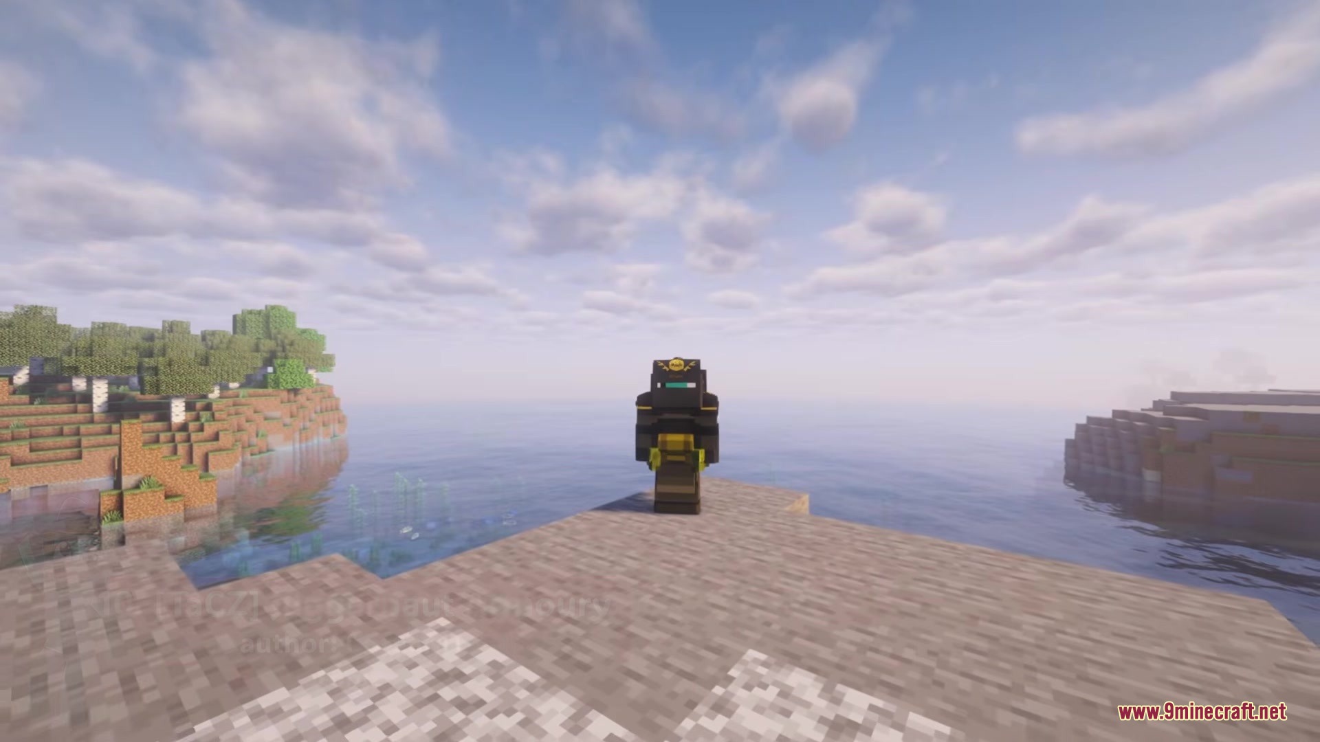 TACZ Juggernaut Armoury Mod Screenshot 6 A character in tactical gear looking out over the ocean from a cliff