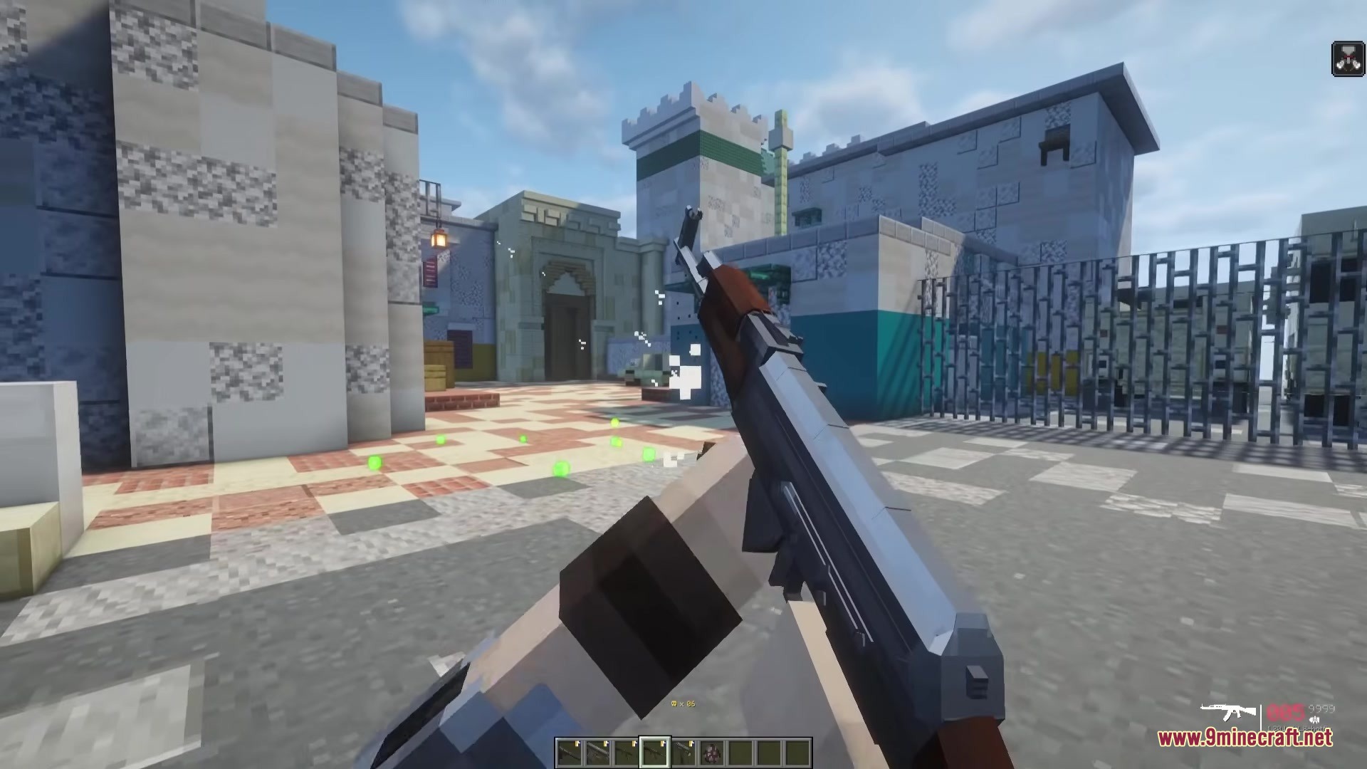 TaCZ CS Mod Screenshot 6 First person view of a player holding a realistic AK47 assault rifle