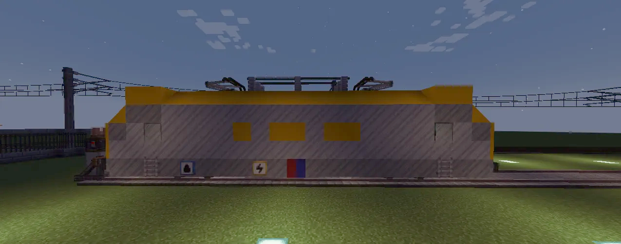 Side view of the Tcdd E68000 Schematic locomotive on the tracks