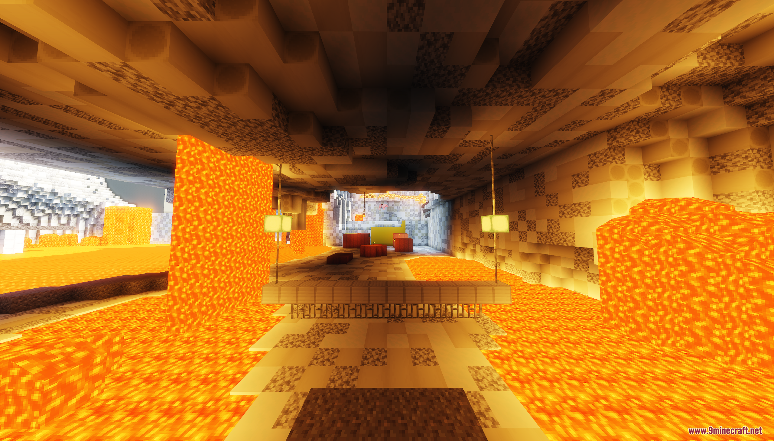 The Ashen Wastes Map Screenshot 5 A dark underground cavern filled with lava pools in The Ashen Wastes Map