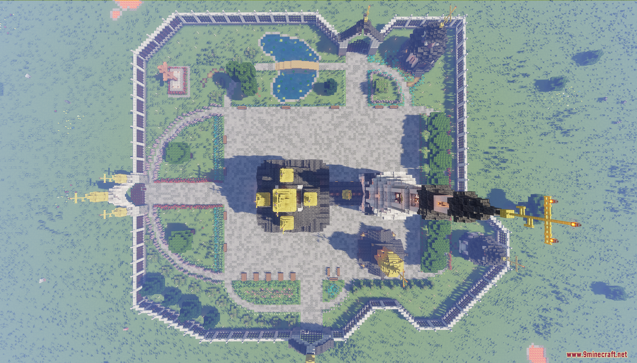Top down view of the Cerkov Map showing a fortified church complex