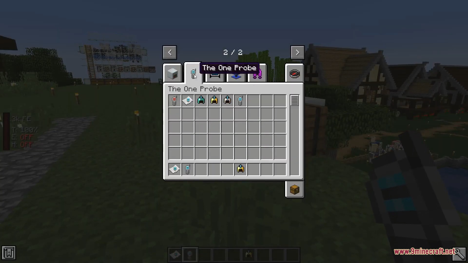 The One Probe 9minecraft Mod Screenshot 14 The inventory screen showing various items from The One Probe mod