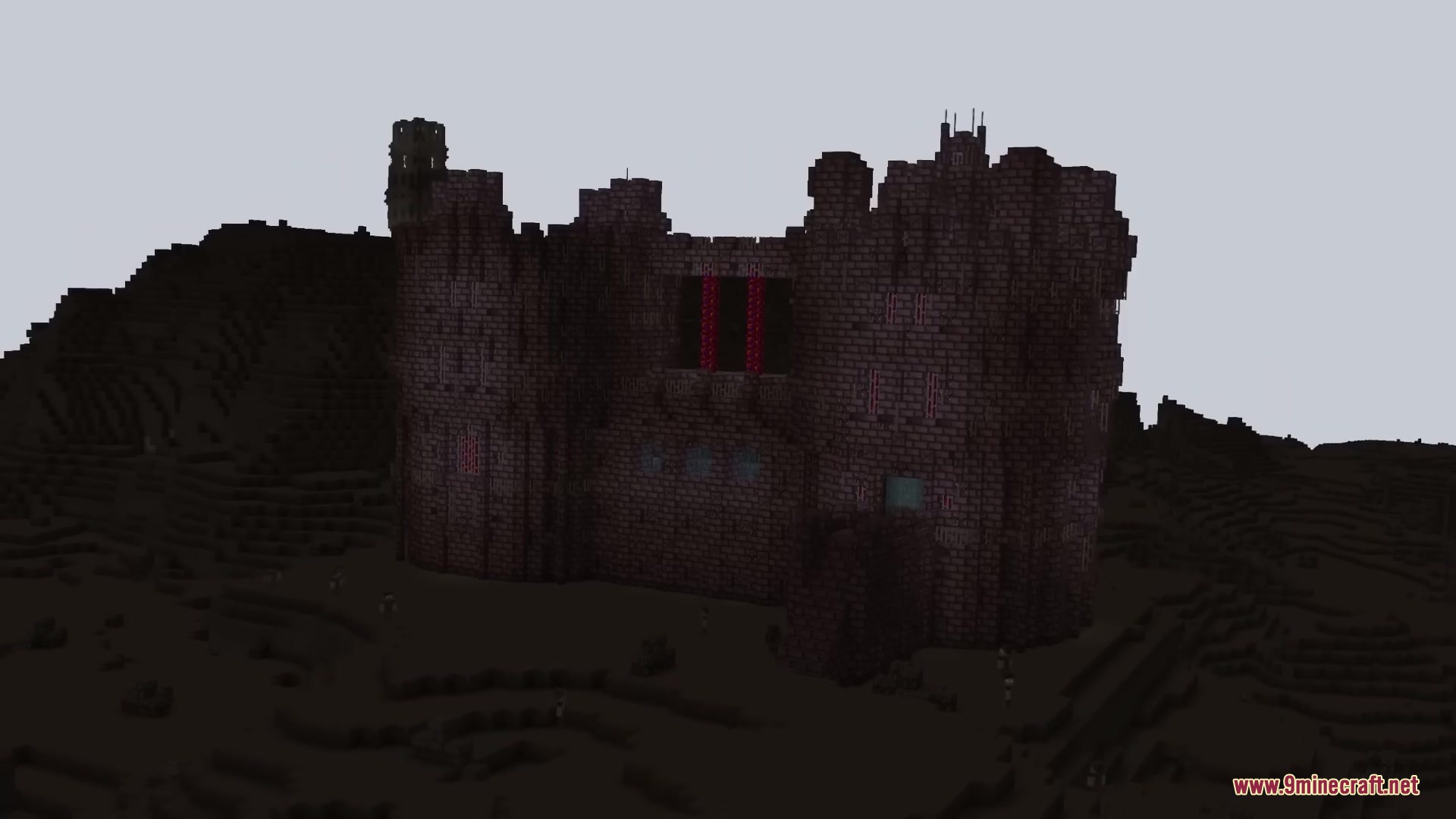 The Shadowlands Mod Screenshot 8 A massive dark castle structure standing on a hill in the Shadowlands