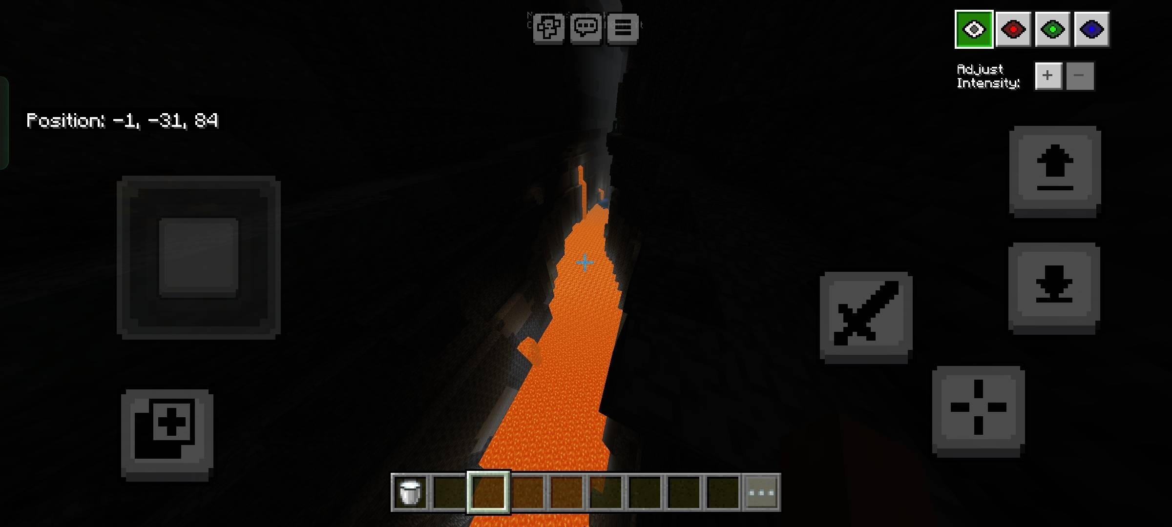 Toggle Night Vision Shader Screenshot 5 Custom menu with color options displayed while exploring a deep dark ravine