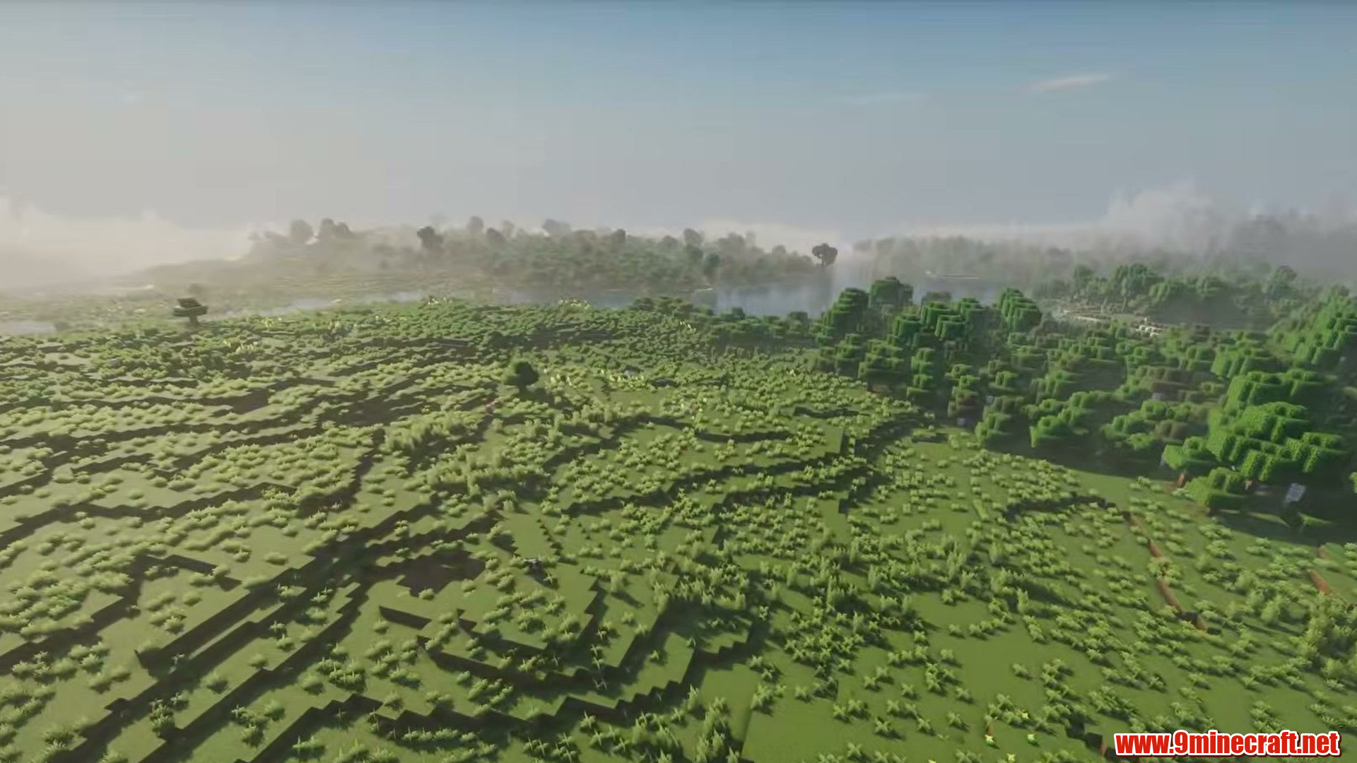 Ruined portal burning on flat plains in Minecraft seed 2173921819149646017