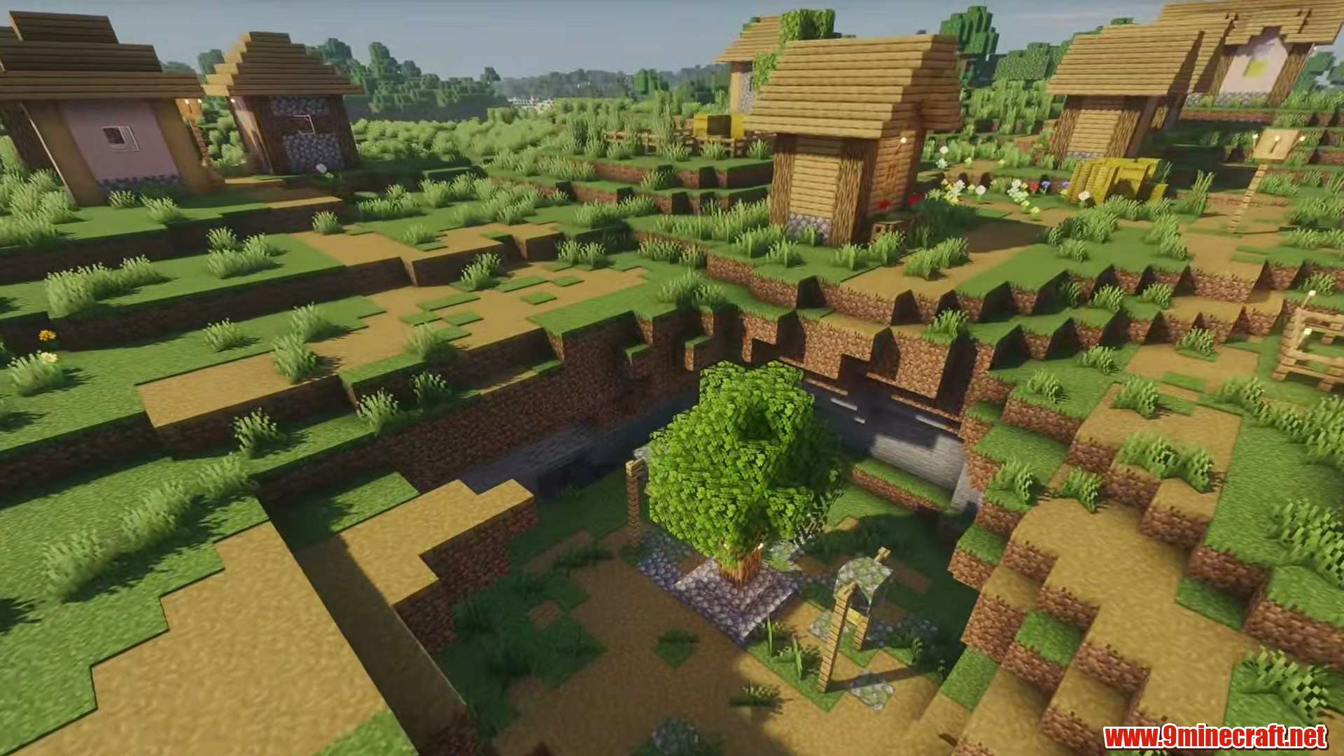 Farm lanes through the flat village