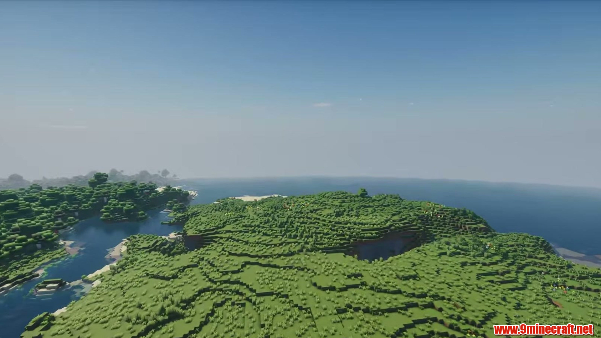 Green shelves stepping to the coast in Minecraft seed 6918051212449041476