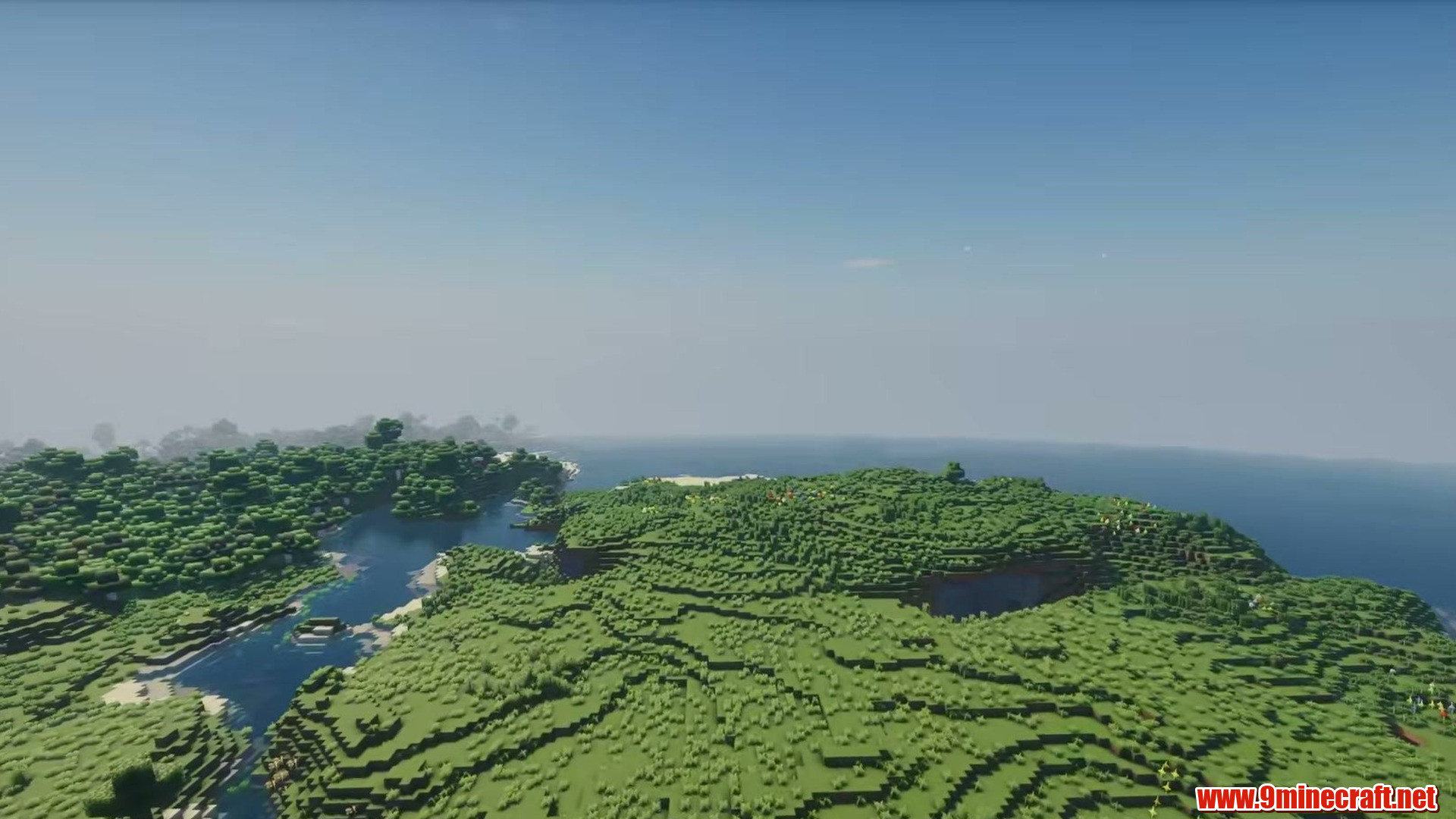 Quiet coastline below the grass shelf