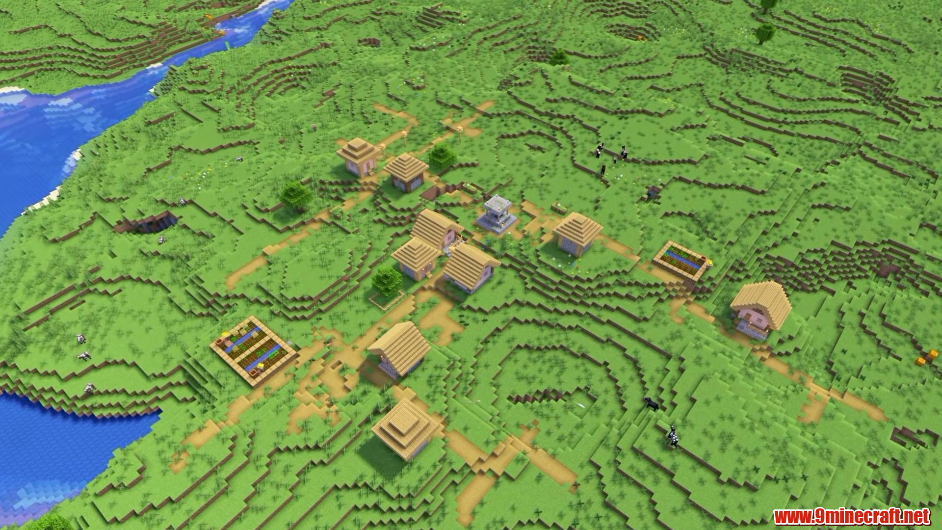 Classic plains village in Minecraft seed 11876982227