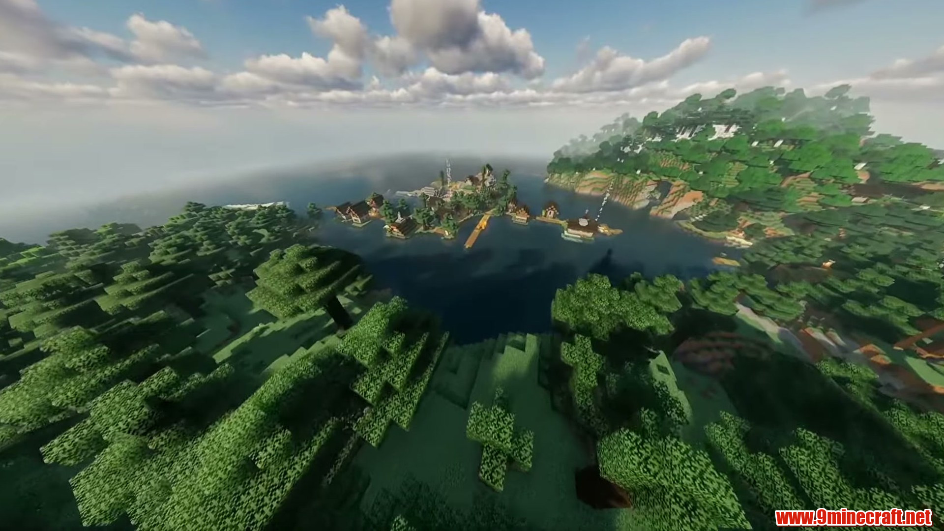 Protected ocean cove near the cliffside village
