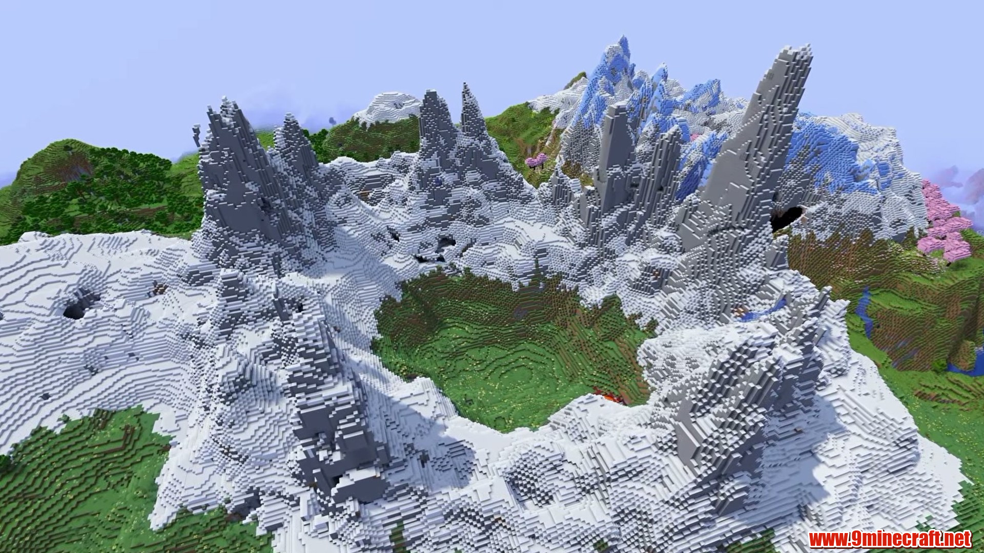 Cherry grove inside the mountain ring near spawn