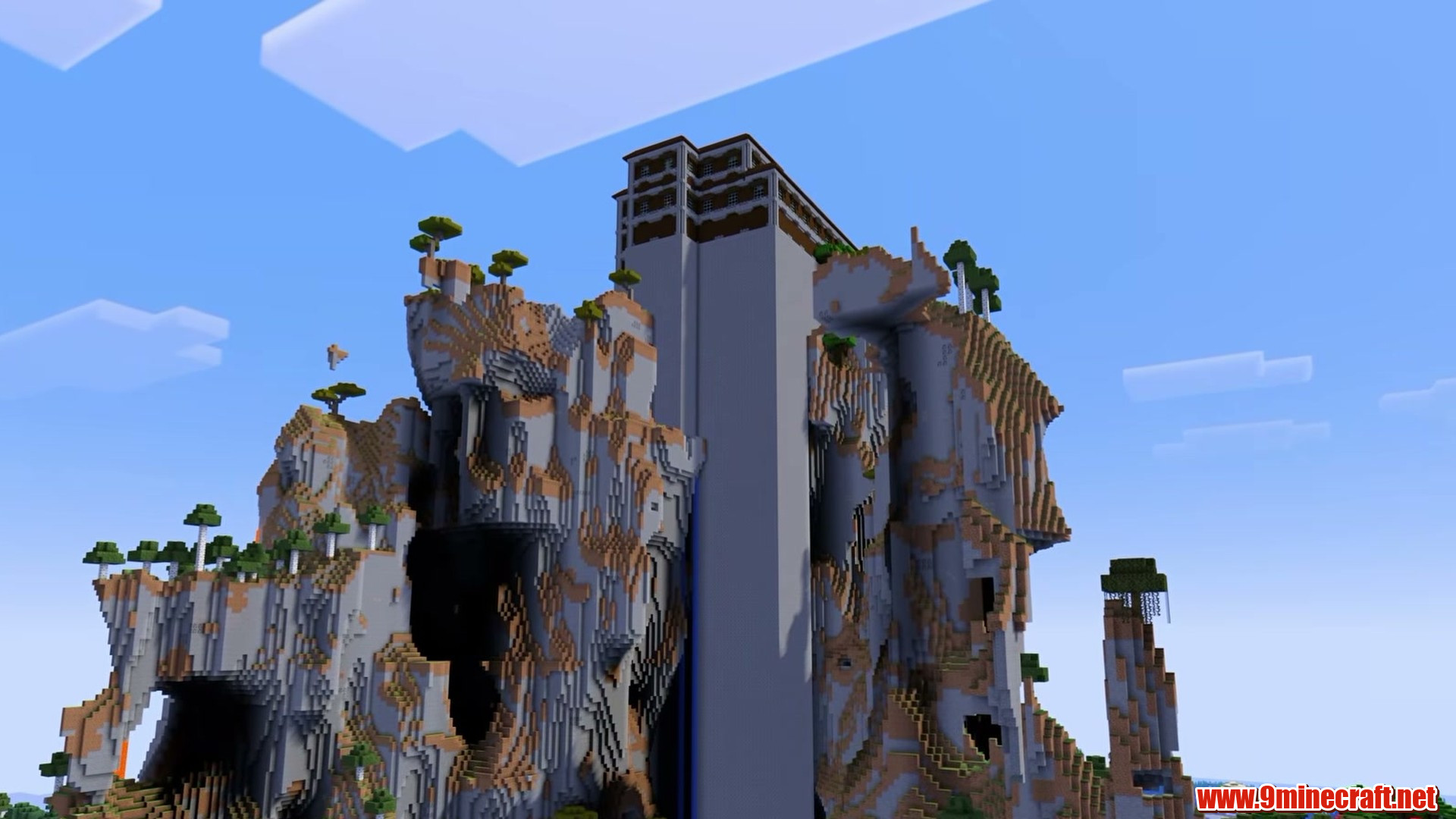 Tall mansion floors stacked over the clifftop
