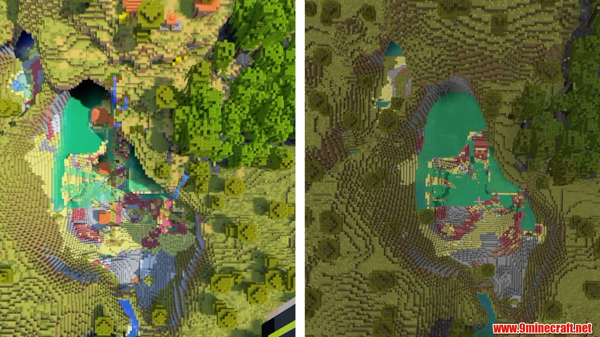 Sulfur formations under the spawn village