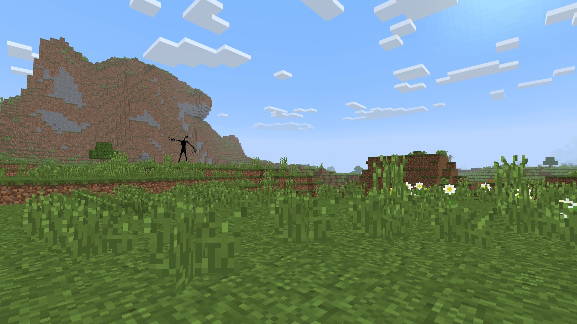 Twixxel Stalkers Addon features a tall black monster standing on a grassy hill