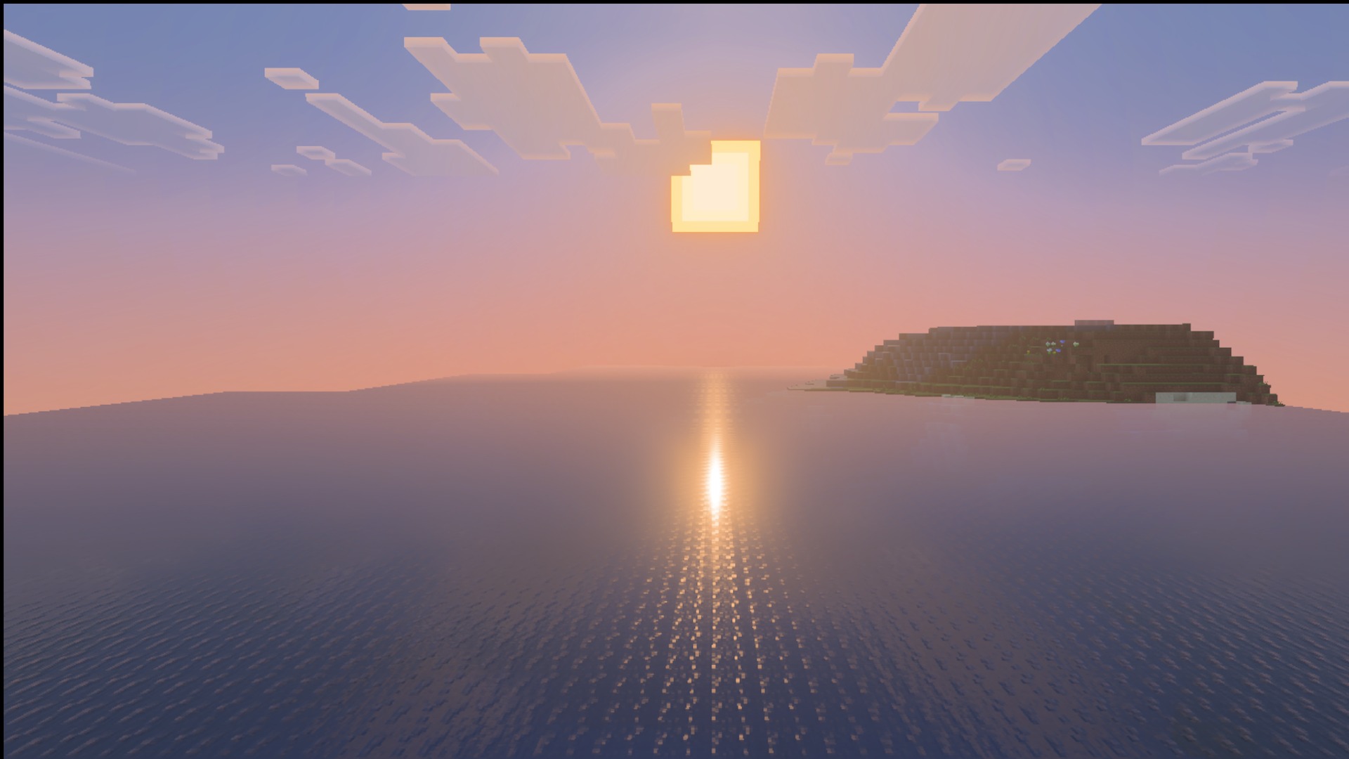 Sunset light reflecting on the ocean with the Ultimate Survival pack