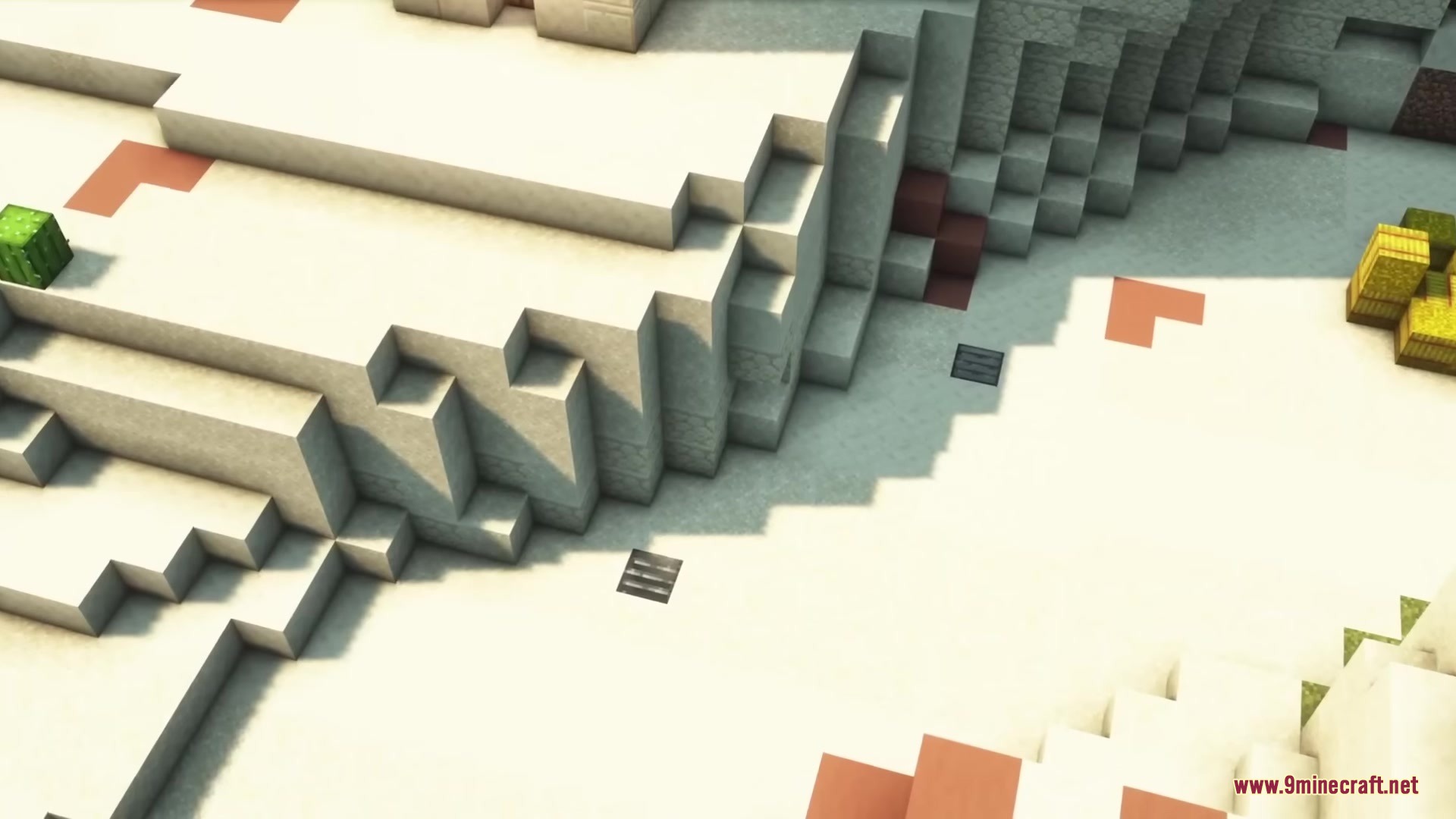 UnderMod Mod Screenshot 3 Small sewer entrances hidden on the ground of a sunny desert biome