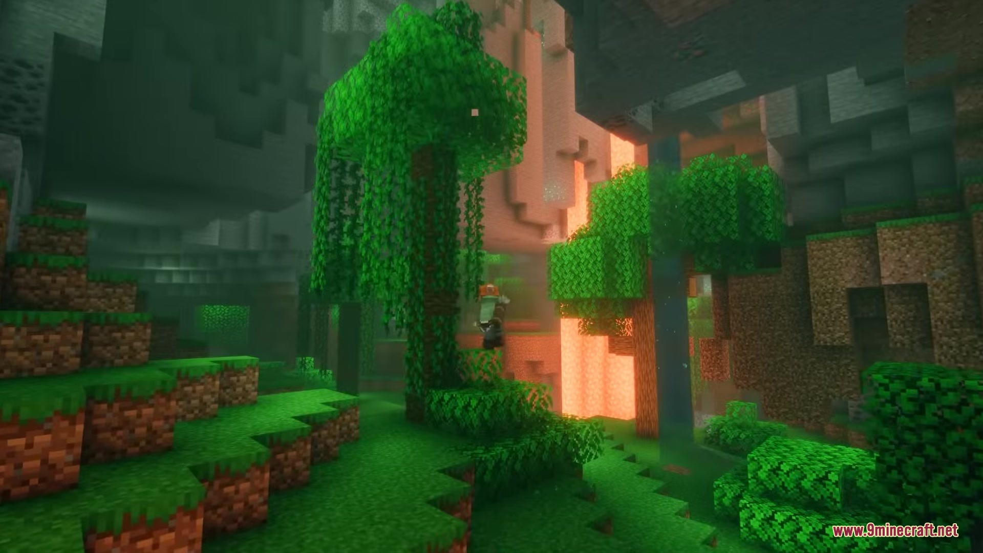 UnderMod Mod Screenshot 9 UnderMod adds a lush underground forest biome with vines and sunlight