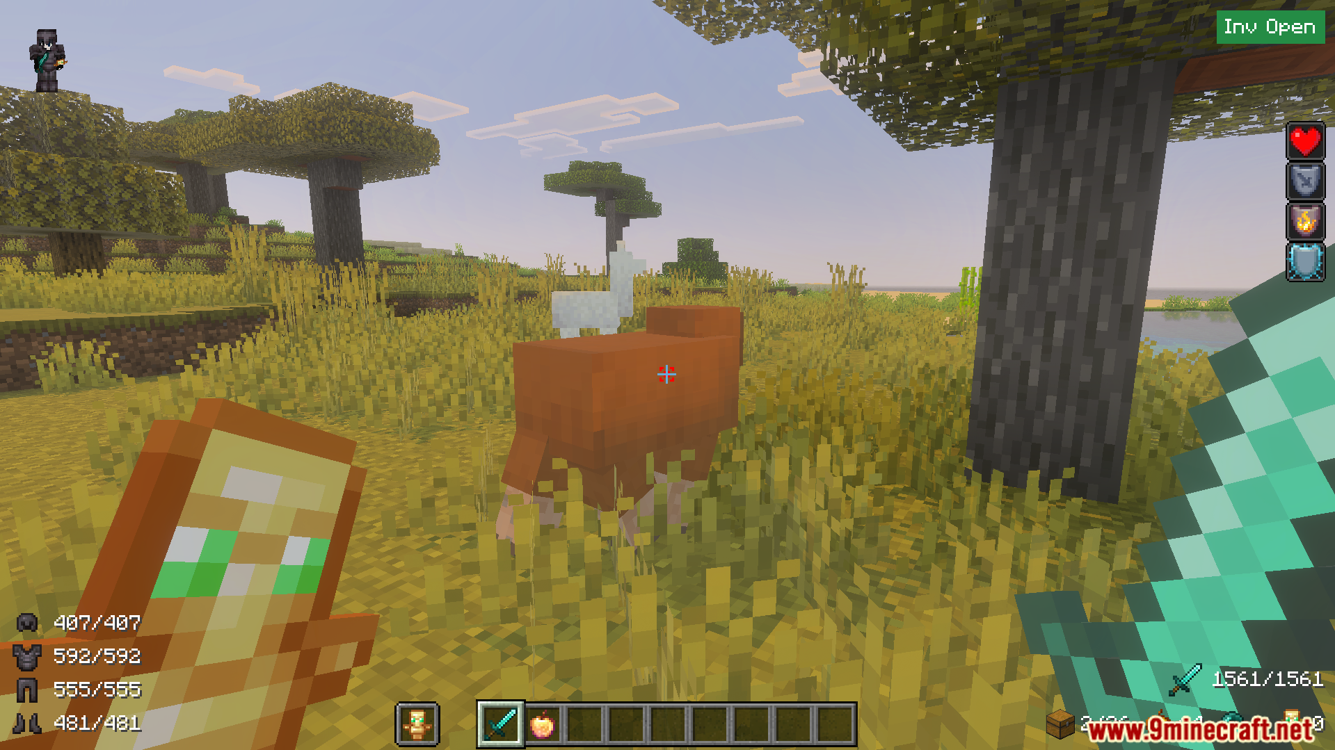 Utility HUD Texture Pack shows armor durability and potion effects on screen