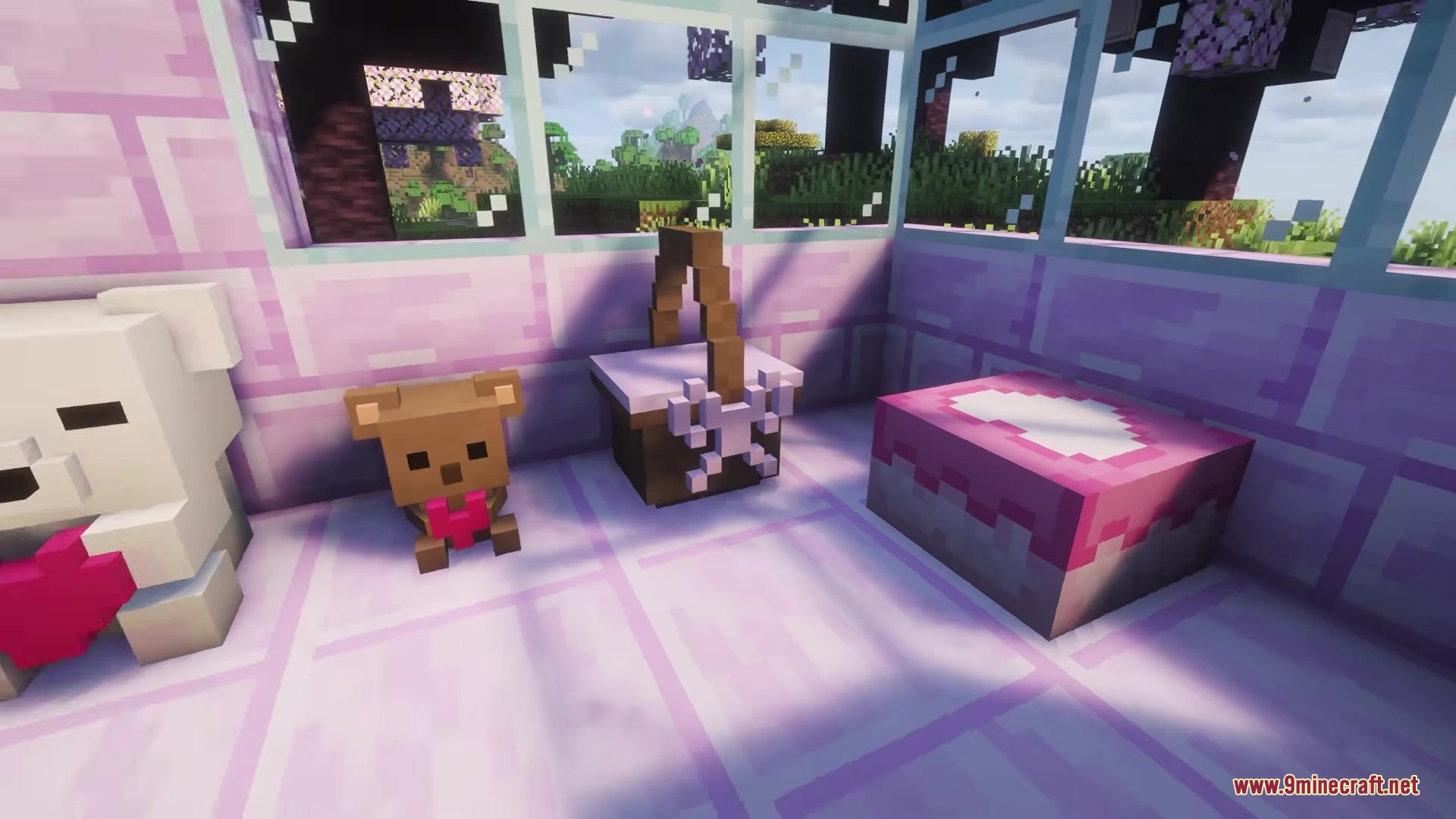 Valentine Heart Mod adds cute plushies and a pink cake for romantic picnics