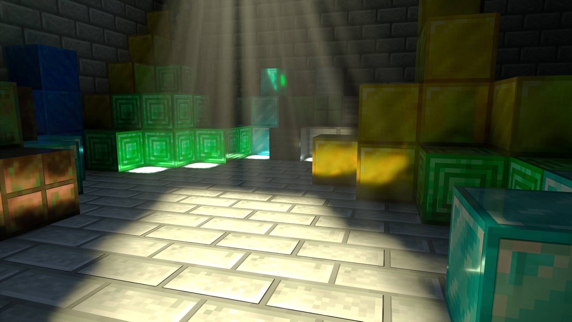 Ray tracing support adds detailed heightmaps and lighting to default blocks in game