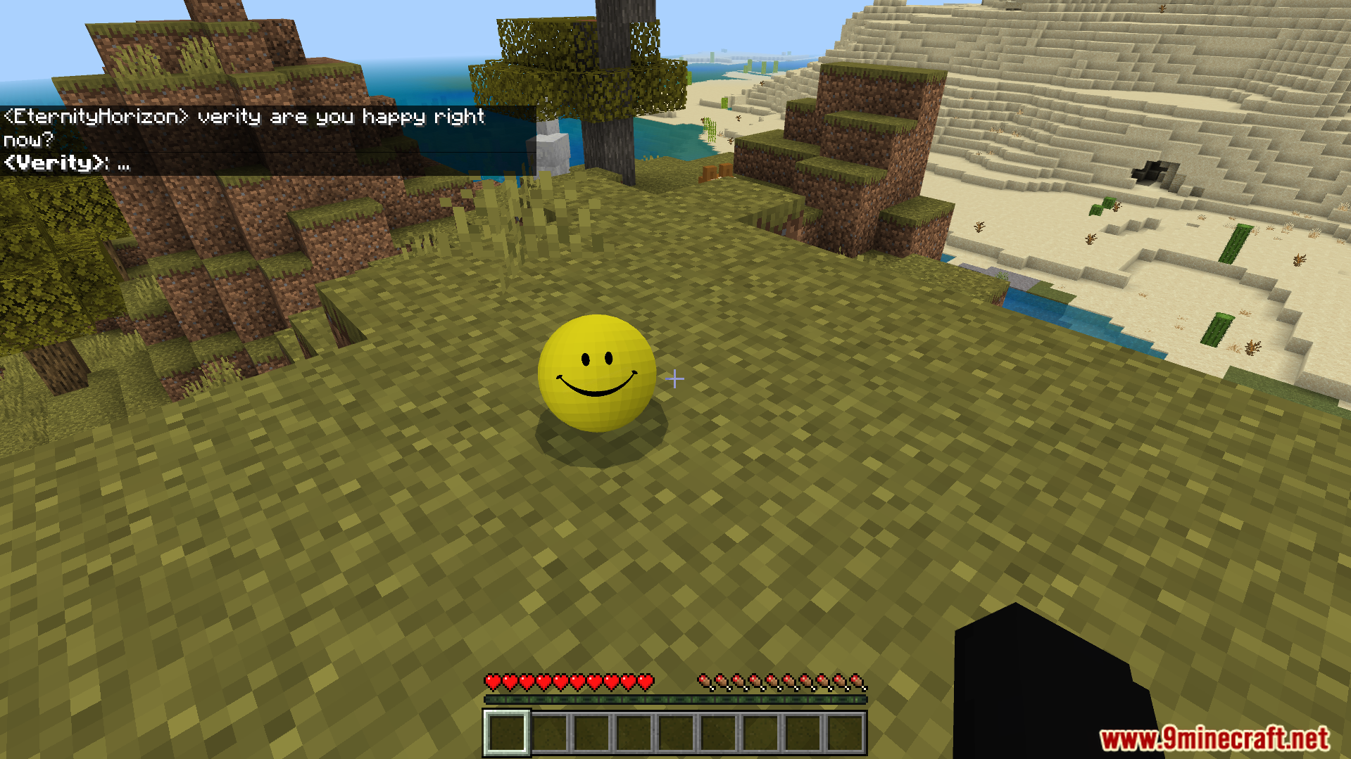 Verity BE Addon Screenshot 10 A player asks the smart yellow entity a question in the chat