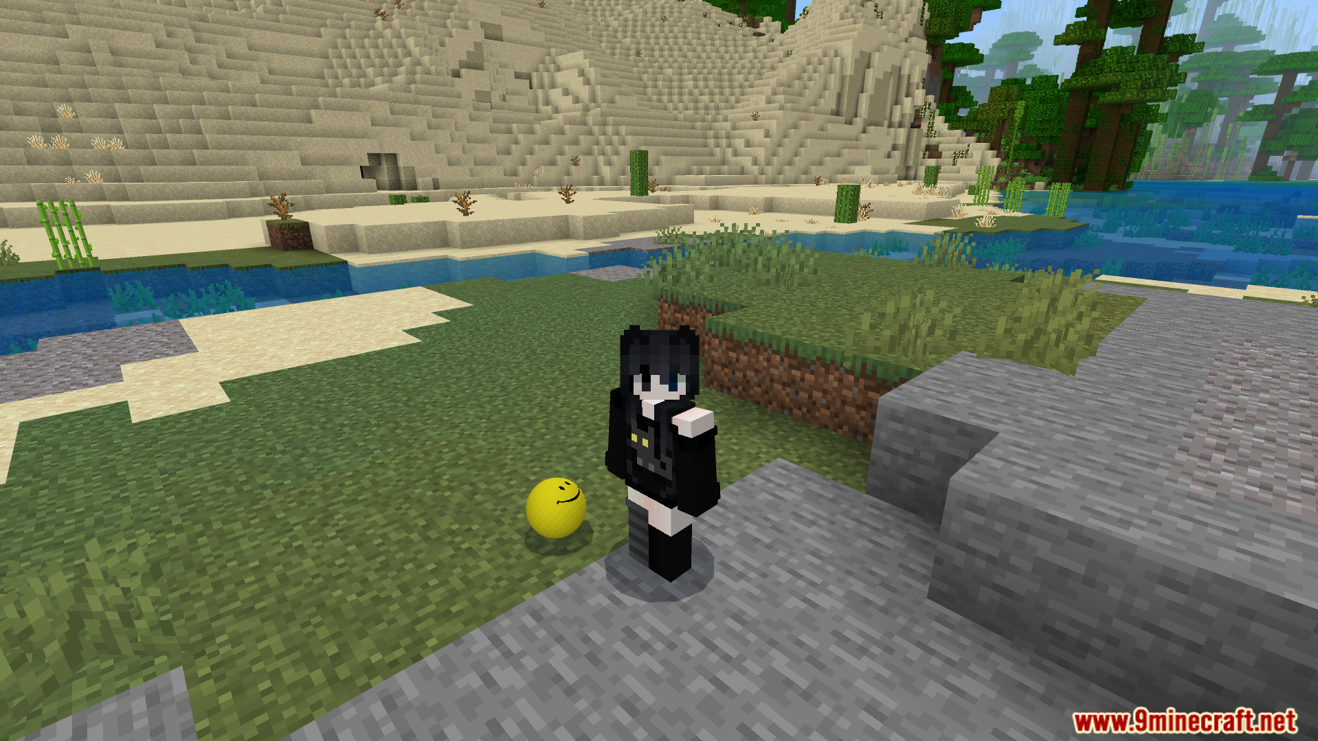 Verity BE Addon Screenshot 11 Player standing next to the mysterious yellow companion from Verity BE Addon