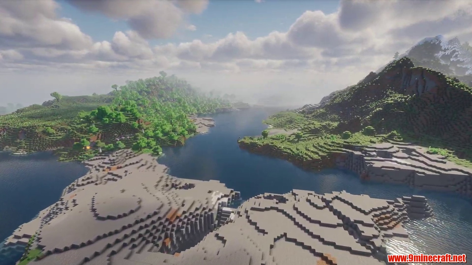 Scenic terrain from Minecraft seed 7215193760814317598