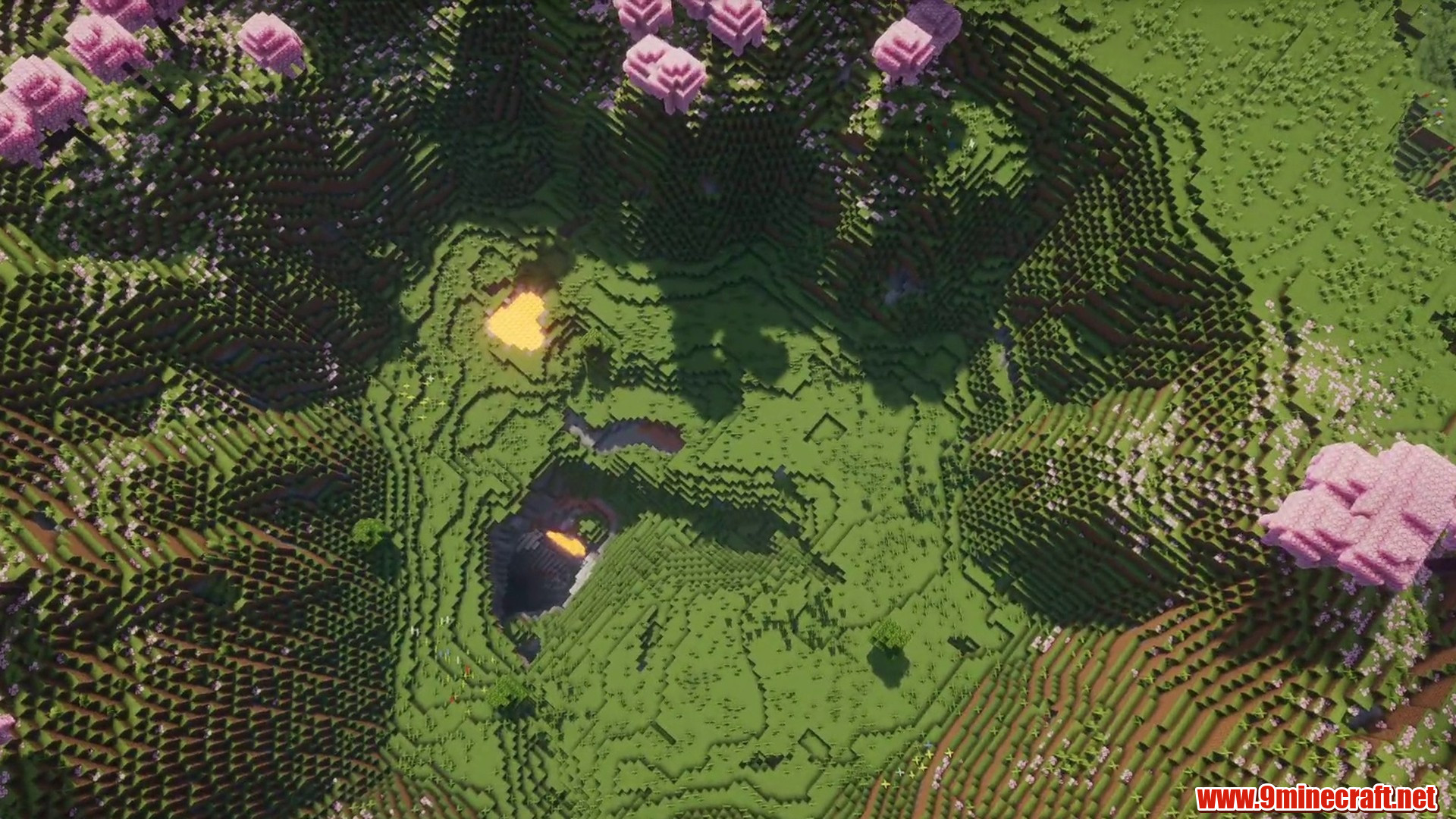 Sakura Village Seed in Minecraft seed 4809593936914139525