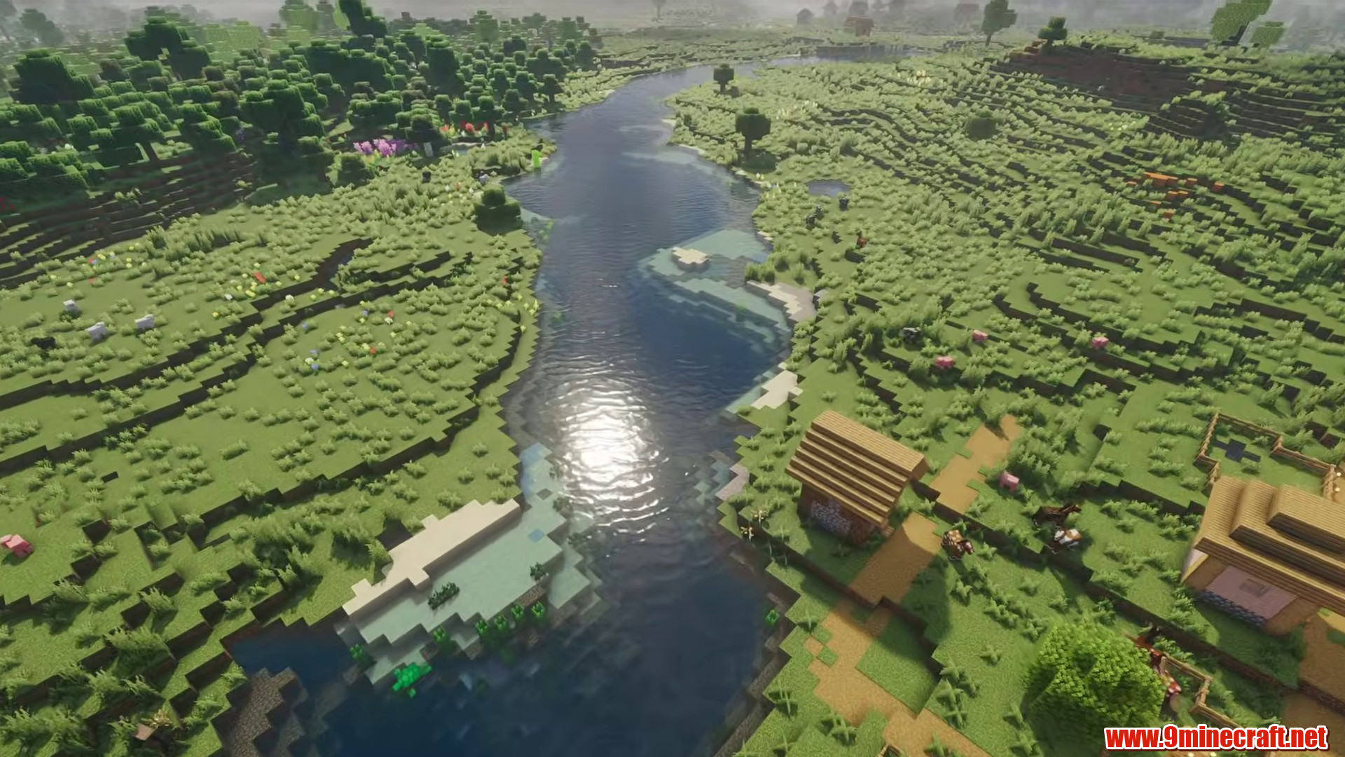 Scenic terrain from Minecraft seed 4245800845203921153