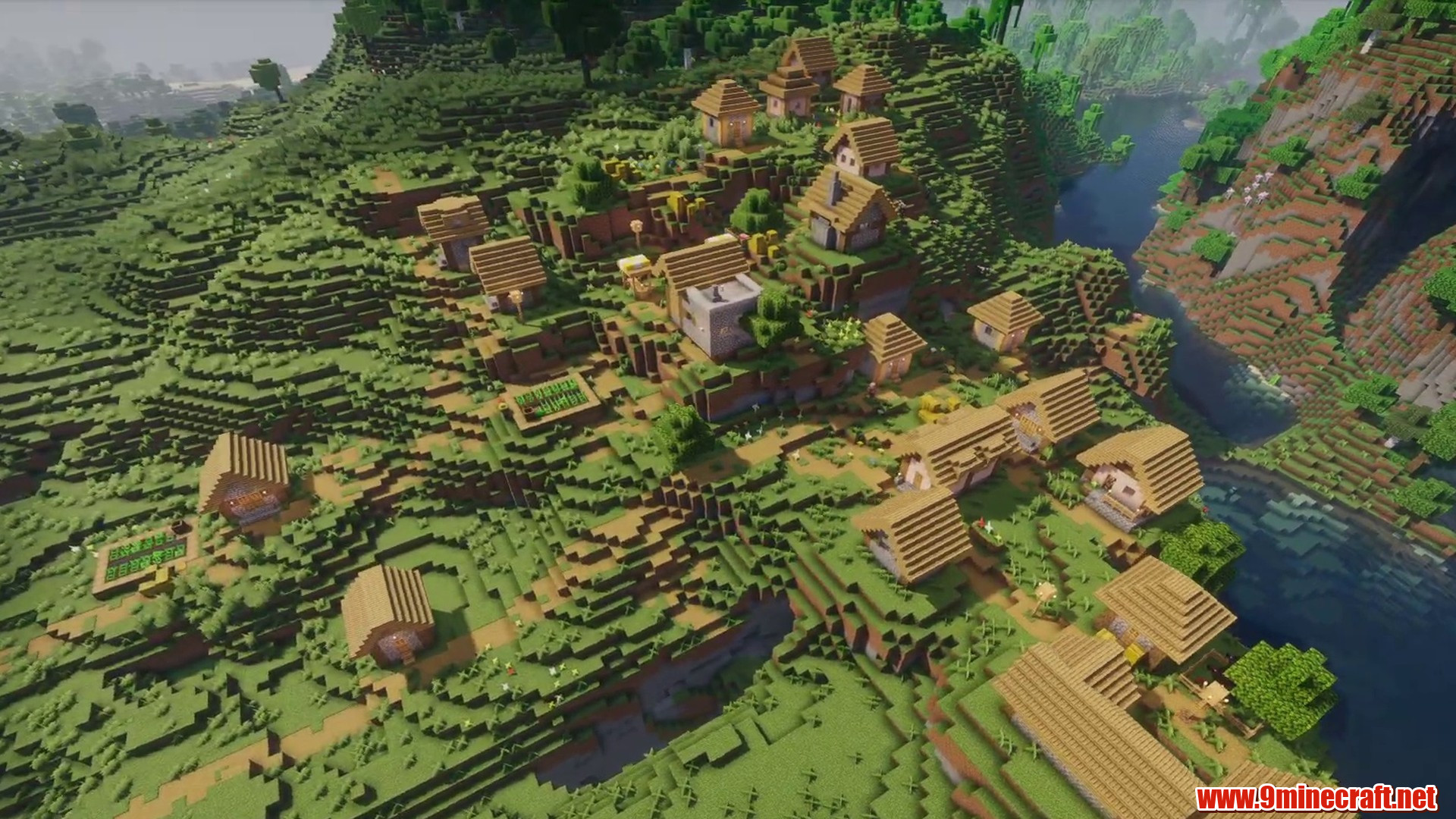 Scenic terrain from Minecraft seed 2440054688846219369